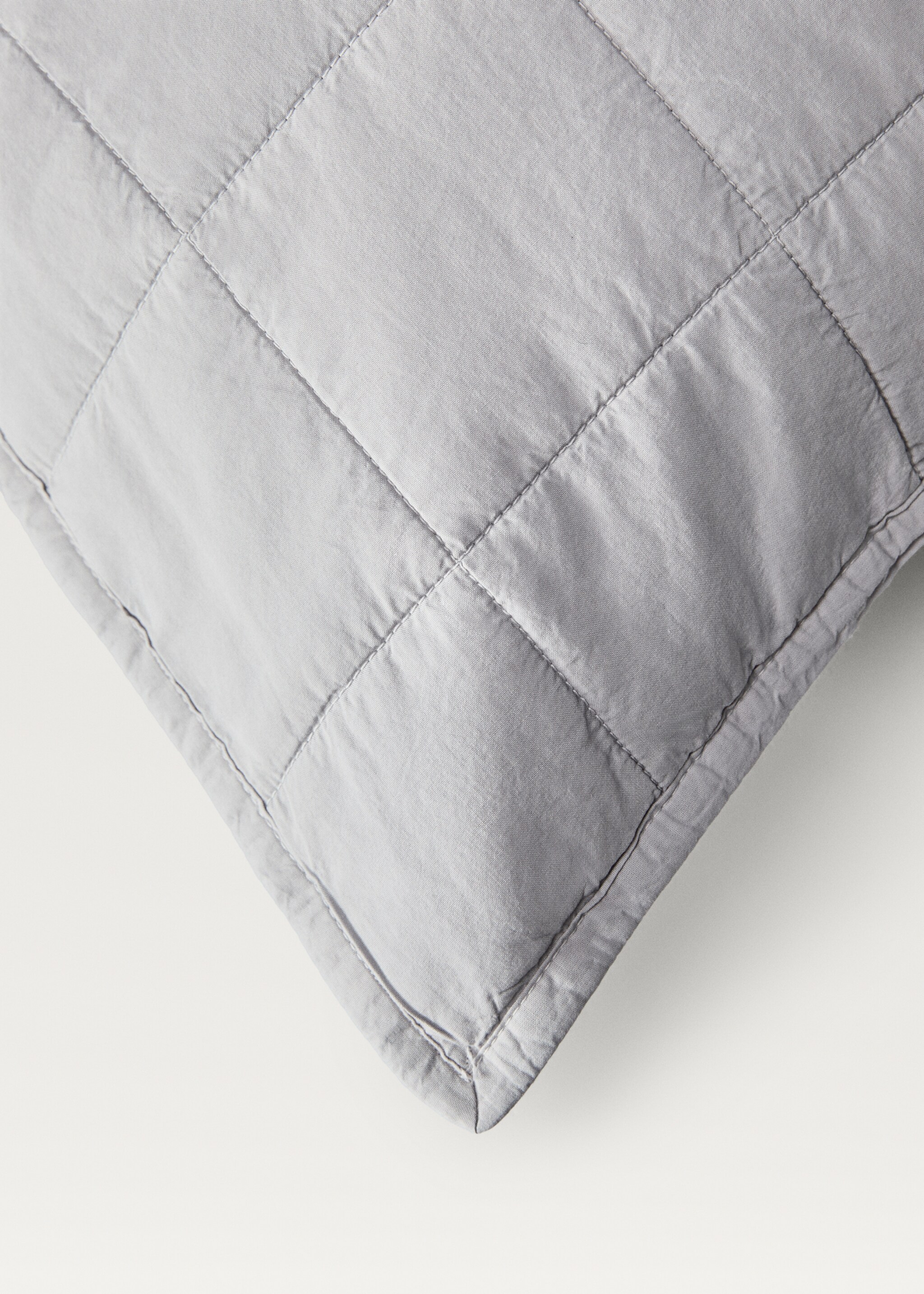 Husă de pernă din bumbac percal garment dyed carouri 50x50 cm - Detaliu al articolului 3