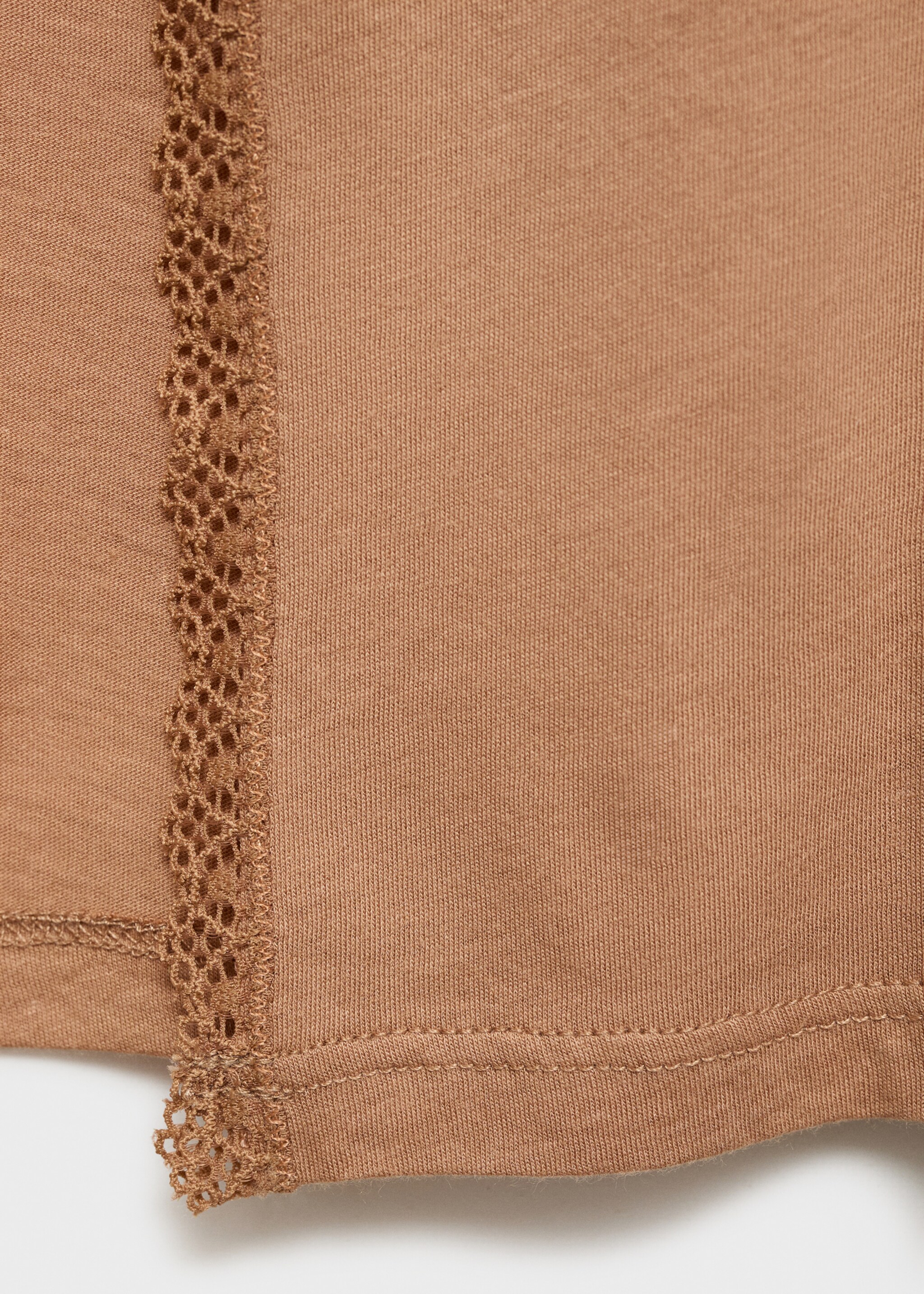 Cotton robe with contrasting lace - Details of the article 0