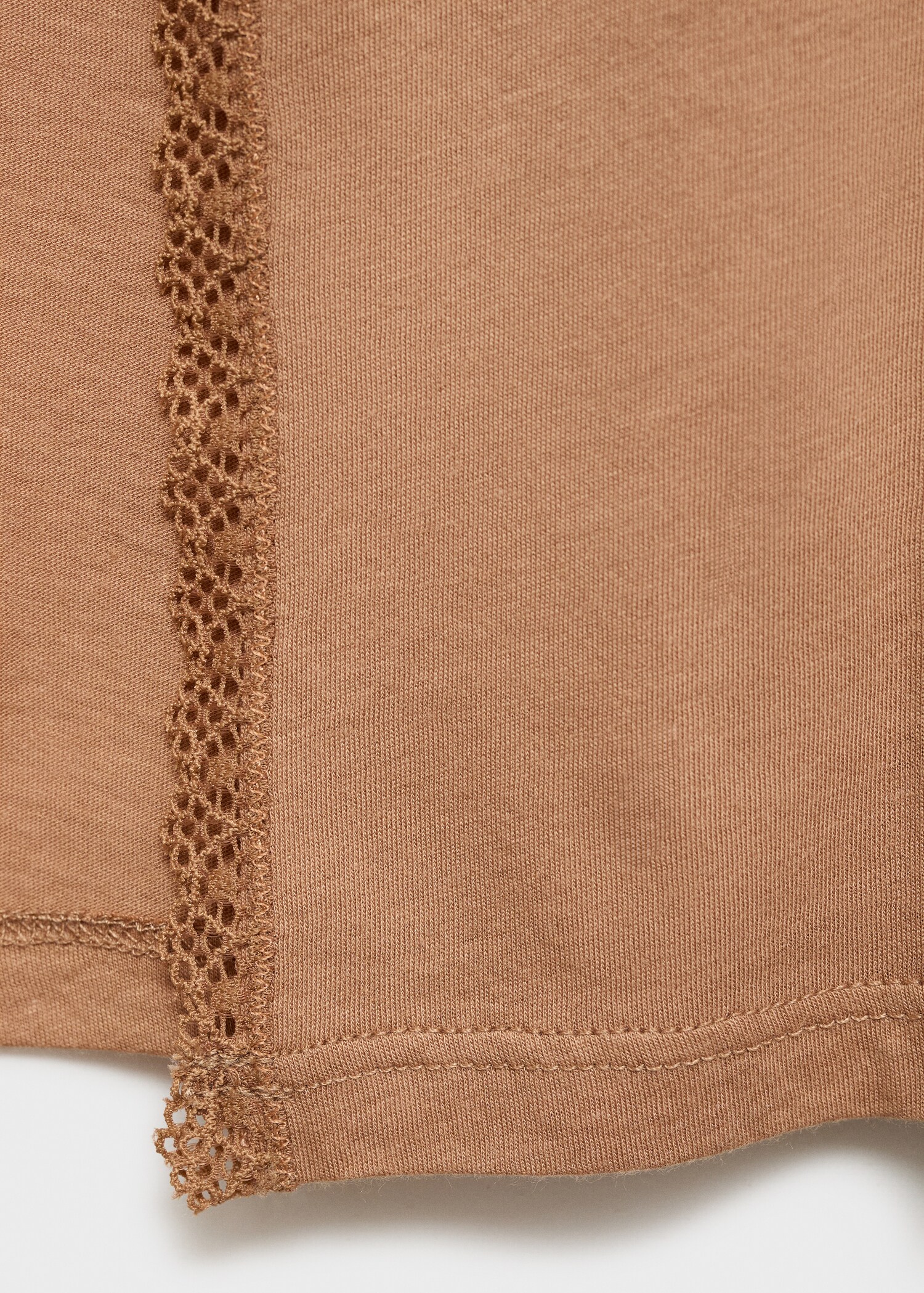 Cotton robe with contrasting lace - Details of the article 0