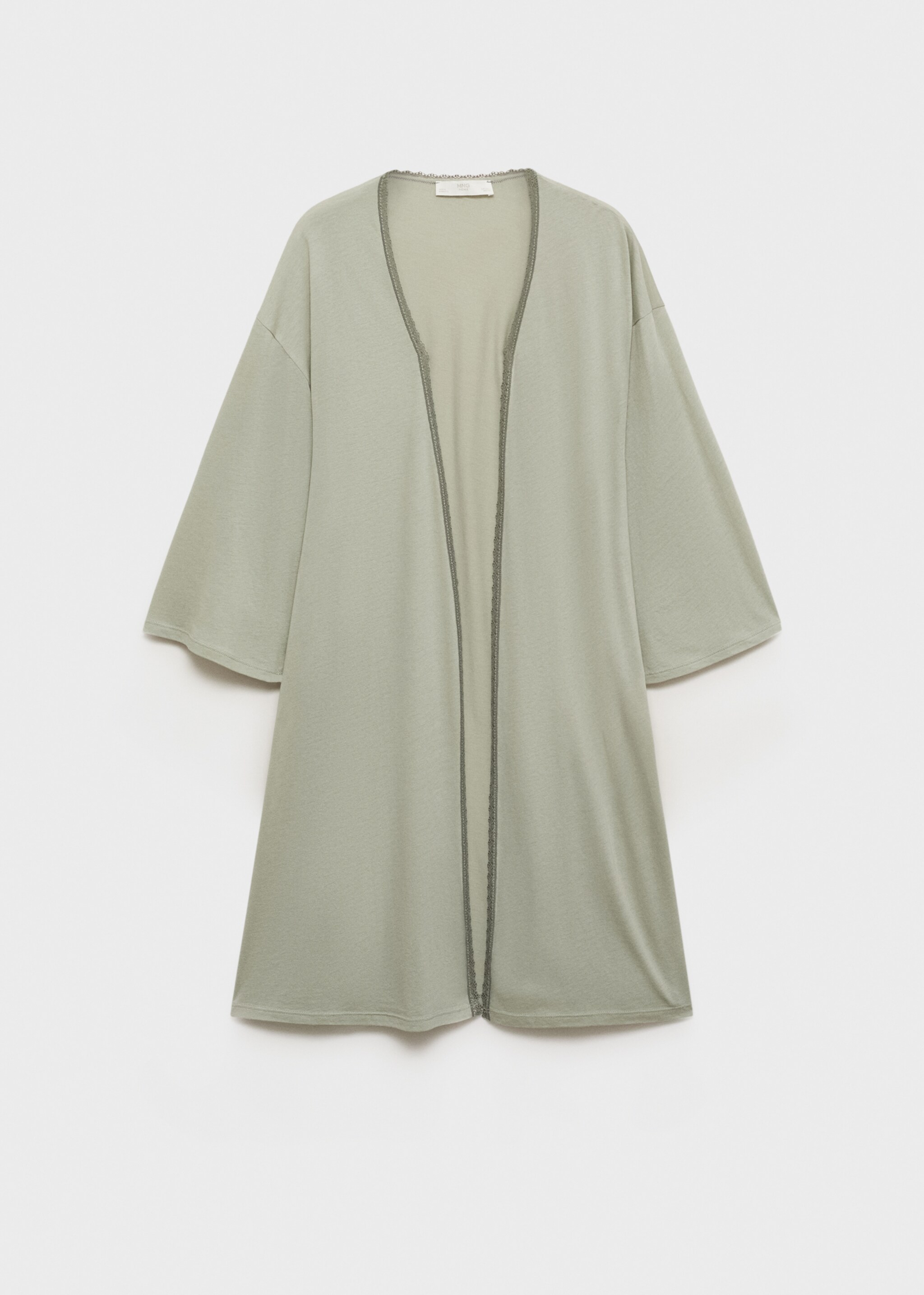 Cotton robe with contrasting lace - Article without model