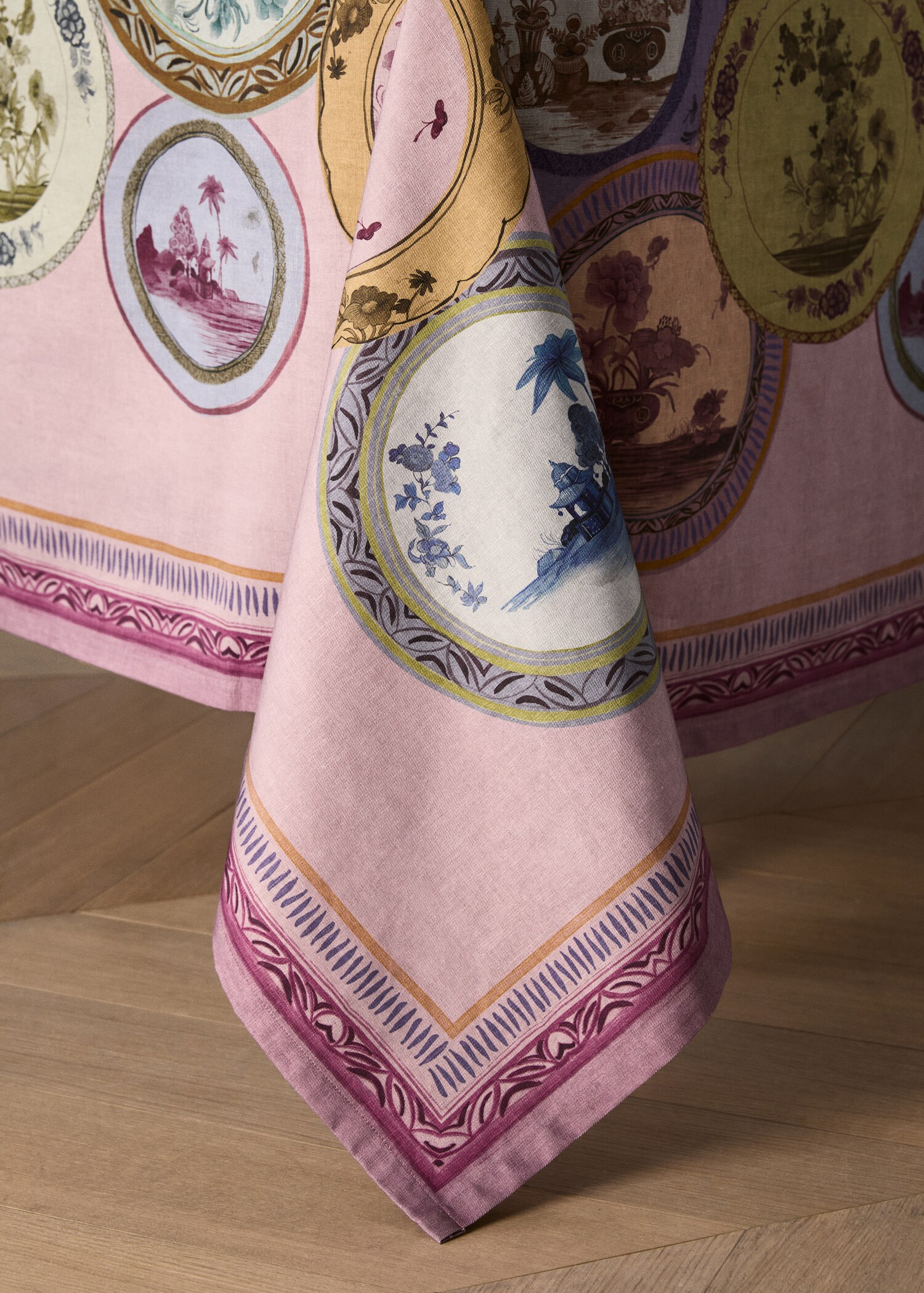 Tischdecke aus Baumwolle mit Tellerprint für 6 bis 8 Tischgäste - Detail des Artikels 8