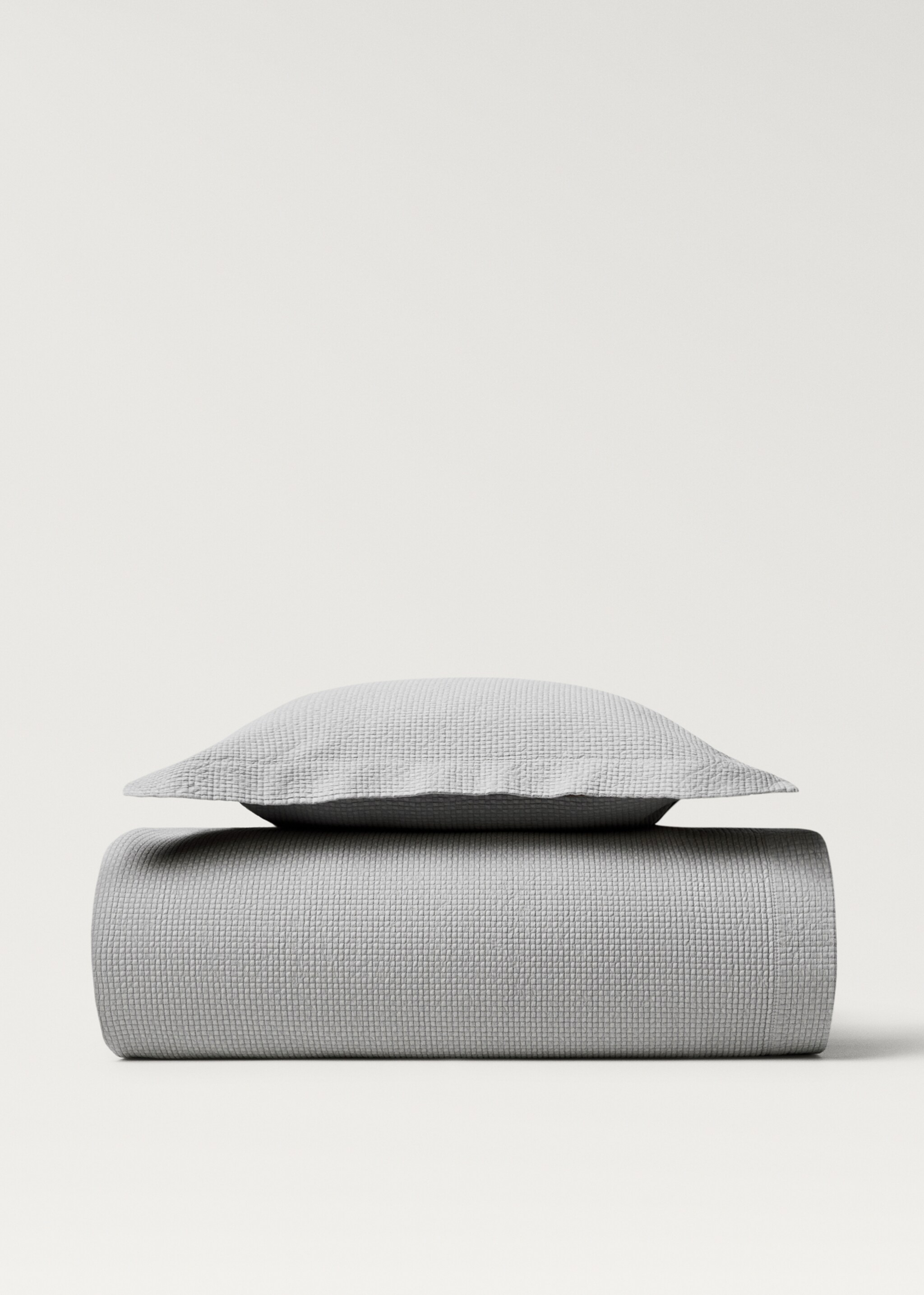Cotton jacquard mini-check bed cushion cover, 50x50 cm - Details of the article 5