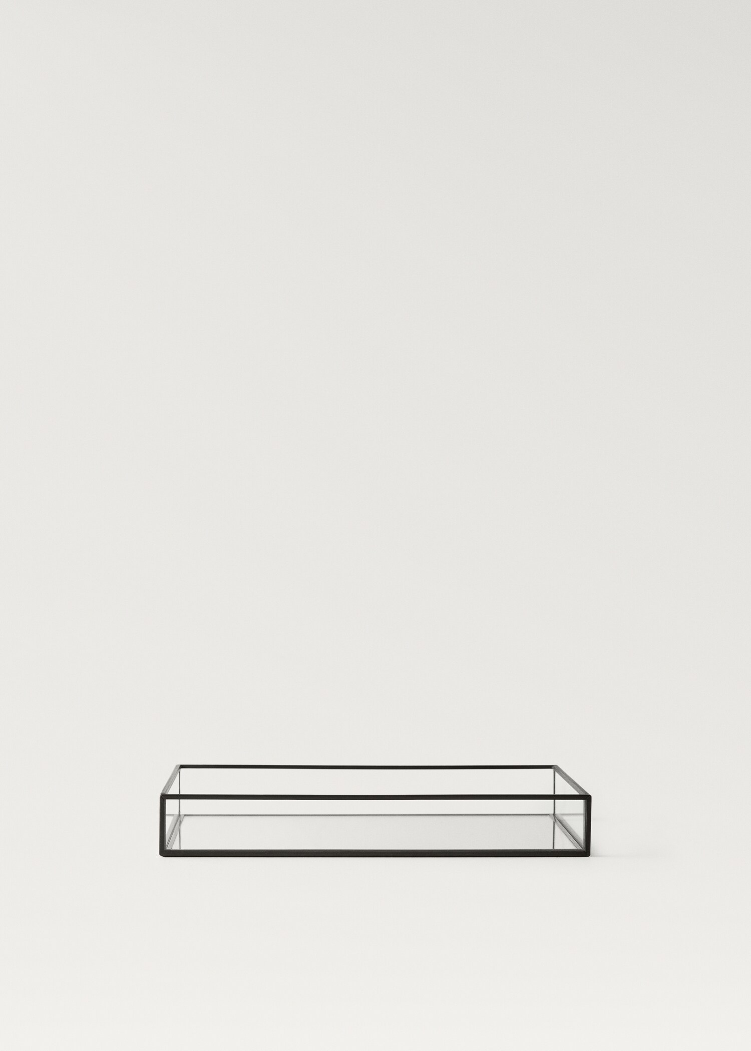 Medium decorative glass tray with metal profile - Article without model