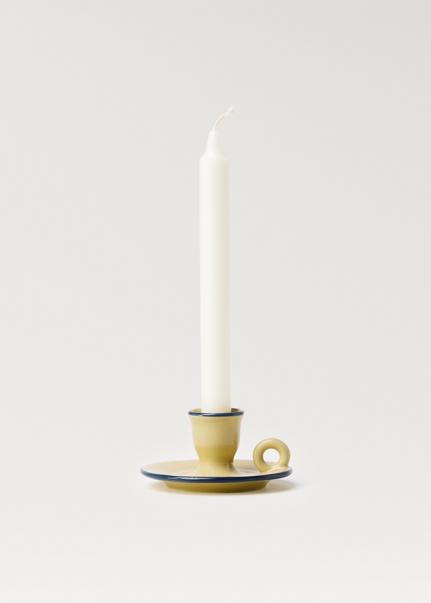 Earthenware candelabra with coloured trim - Details of the article 1
