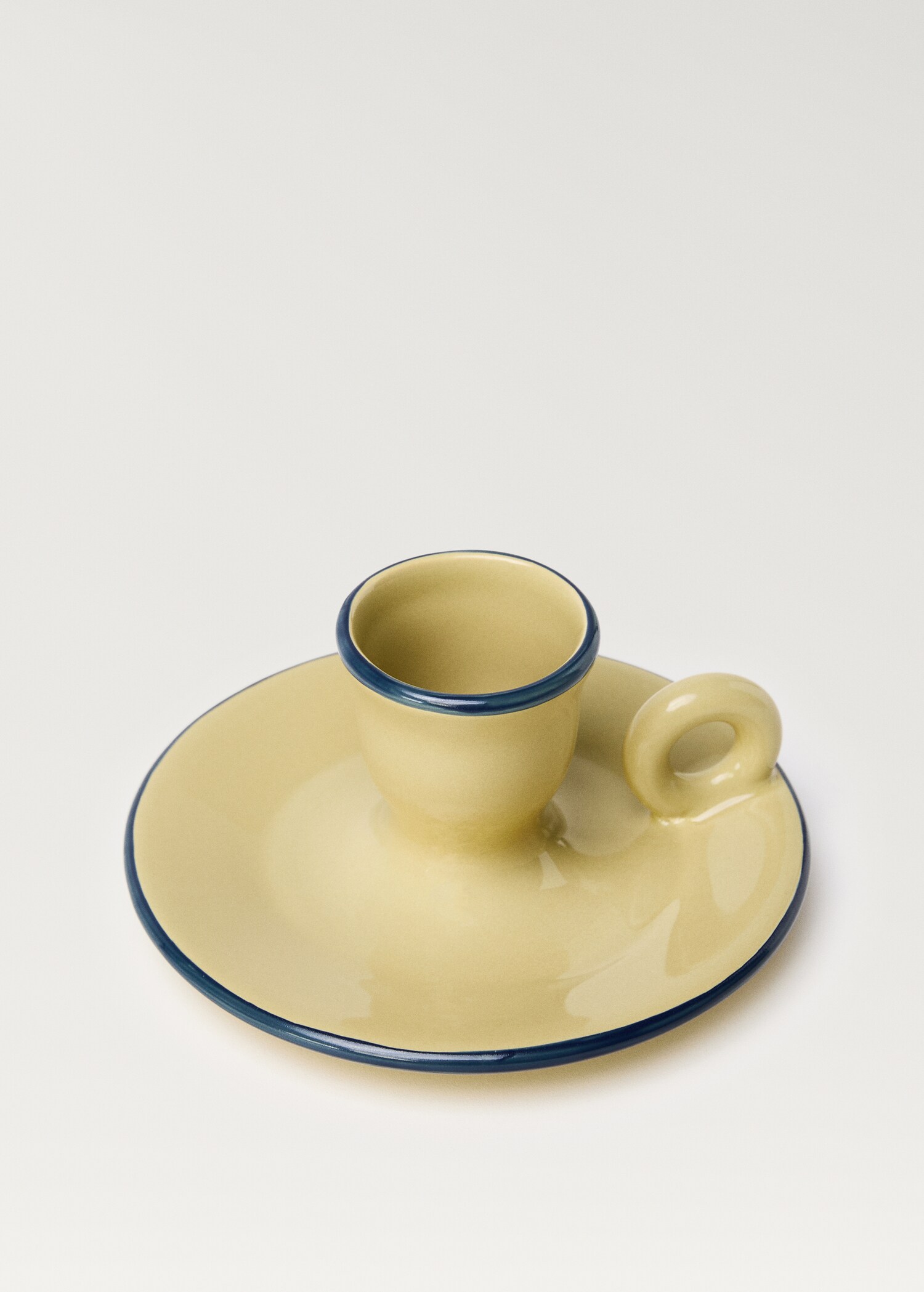 Earthenware candelabra with coloured trim - Details of the article 2