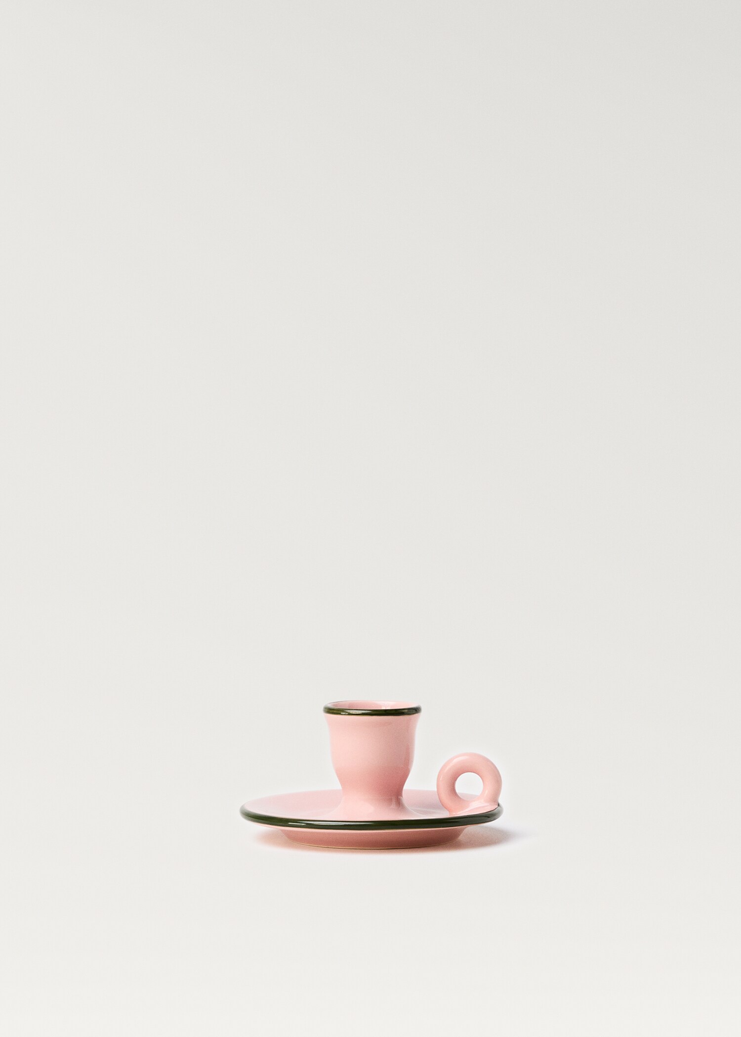 Earthenware candelabra with coloured trim - Article without model