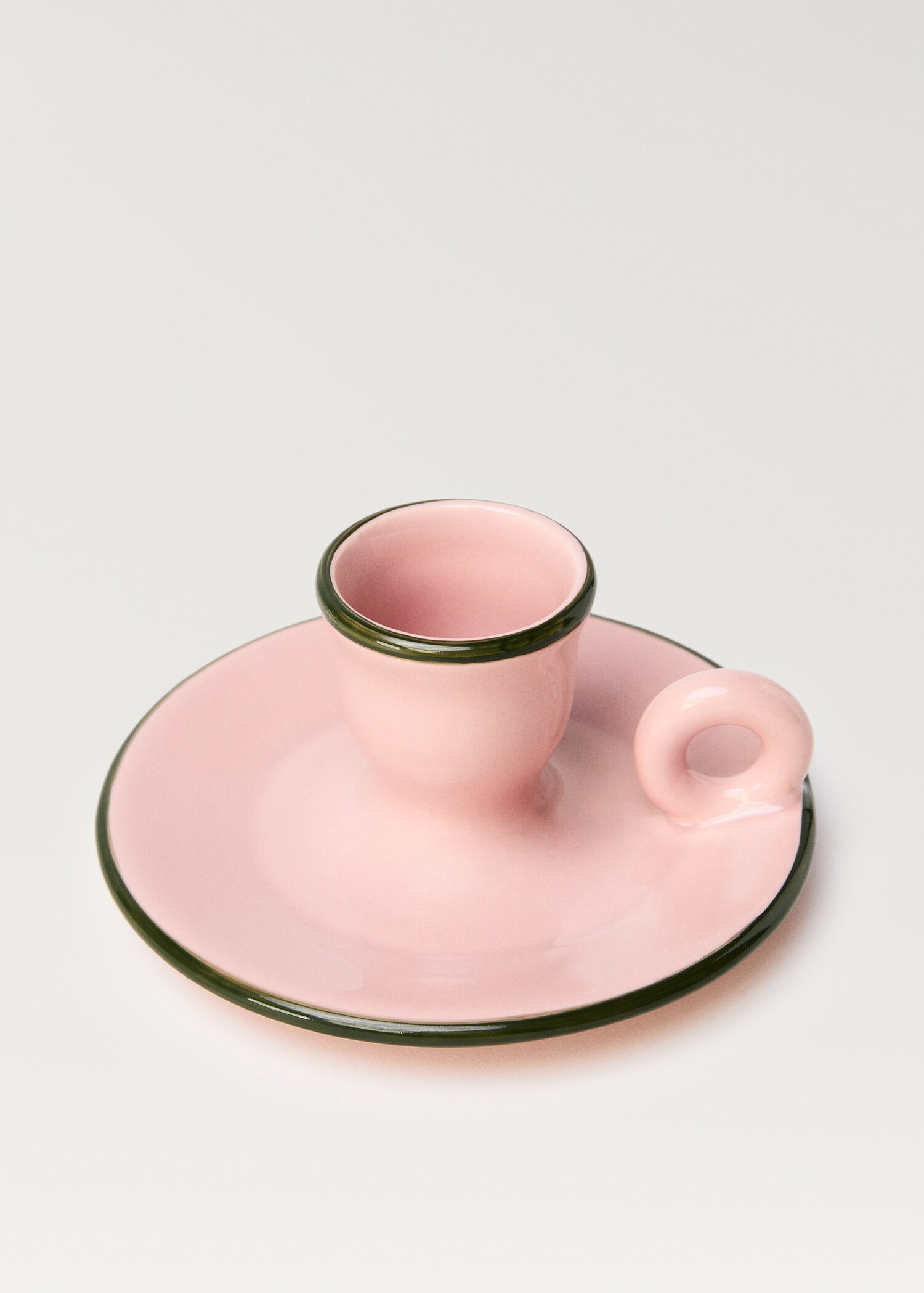 Earthenware candelabra with coloured trim - Details of the article 2