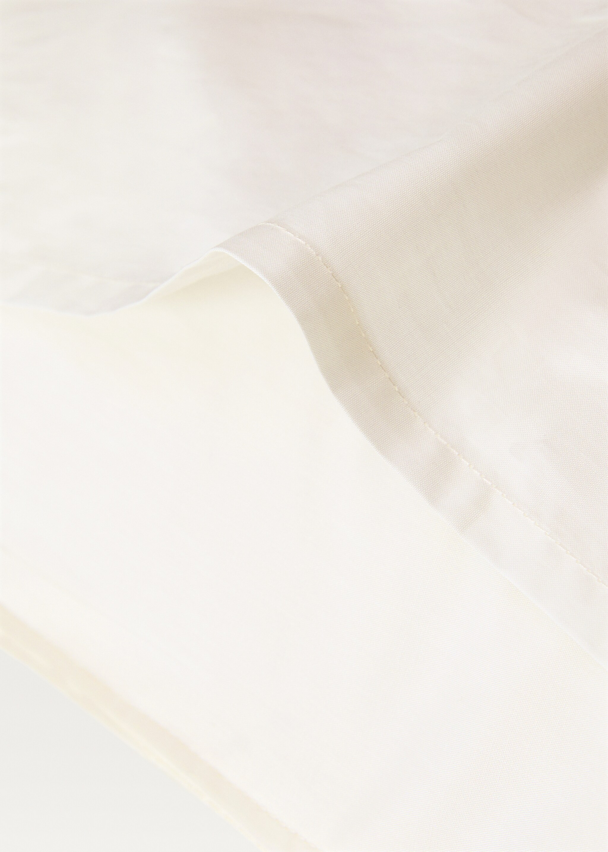 Two textured cotton percale pillowcases 50x75 cm - Details of the article 2, Ecru. Ref: 87063033-00.