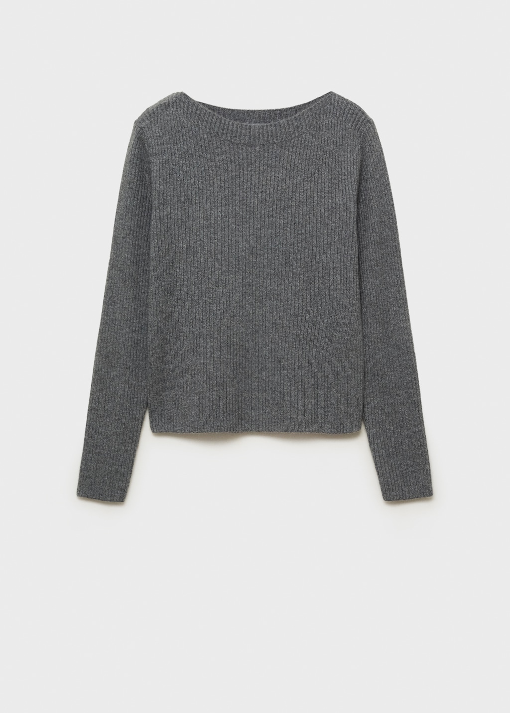 Boat neck ribbed sweater