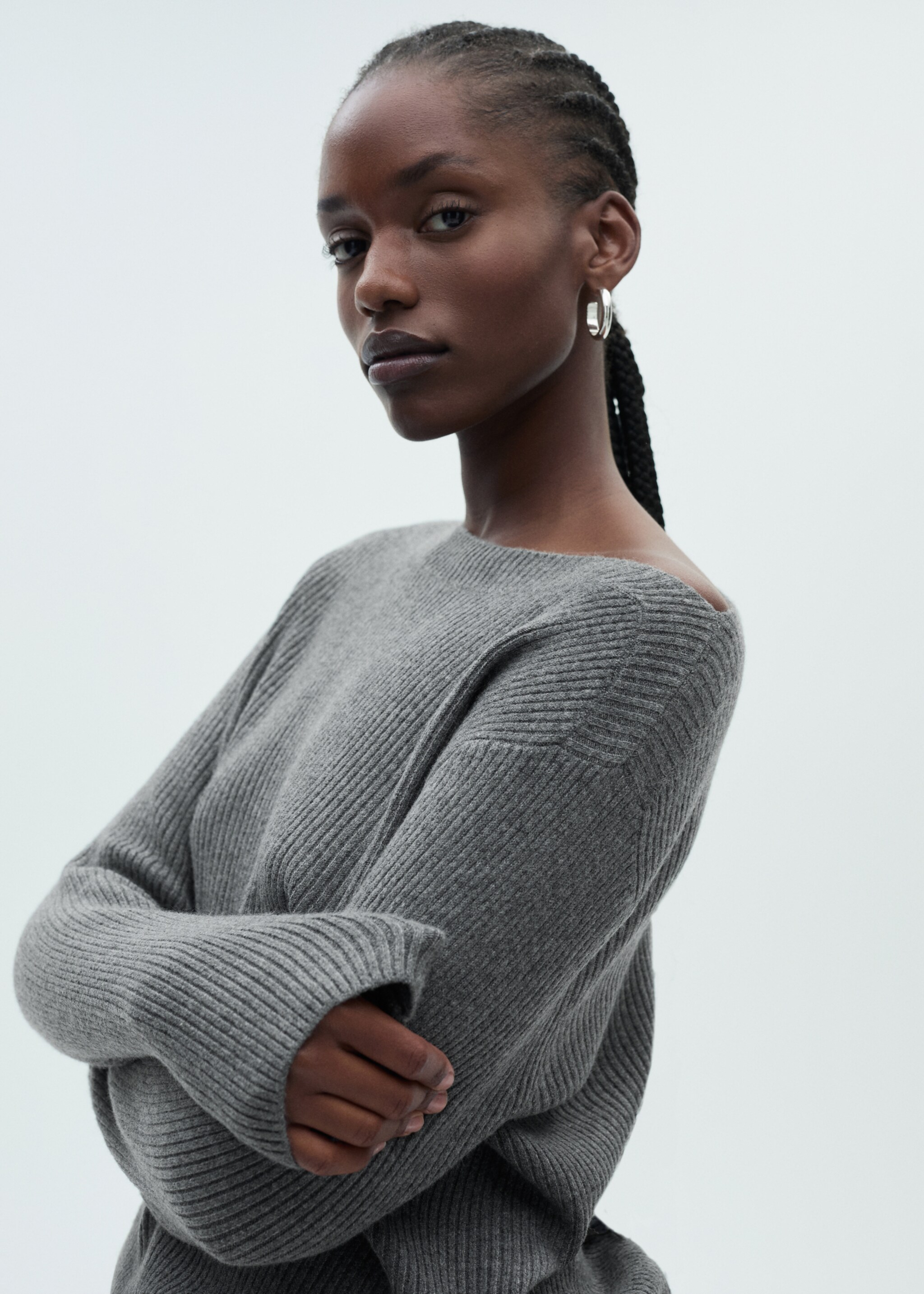 Boat neck ribbed sweater - Details of the article 4
