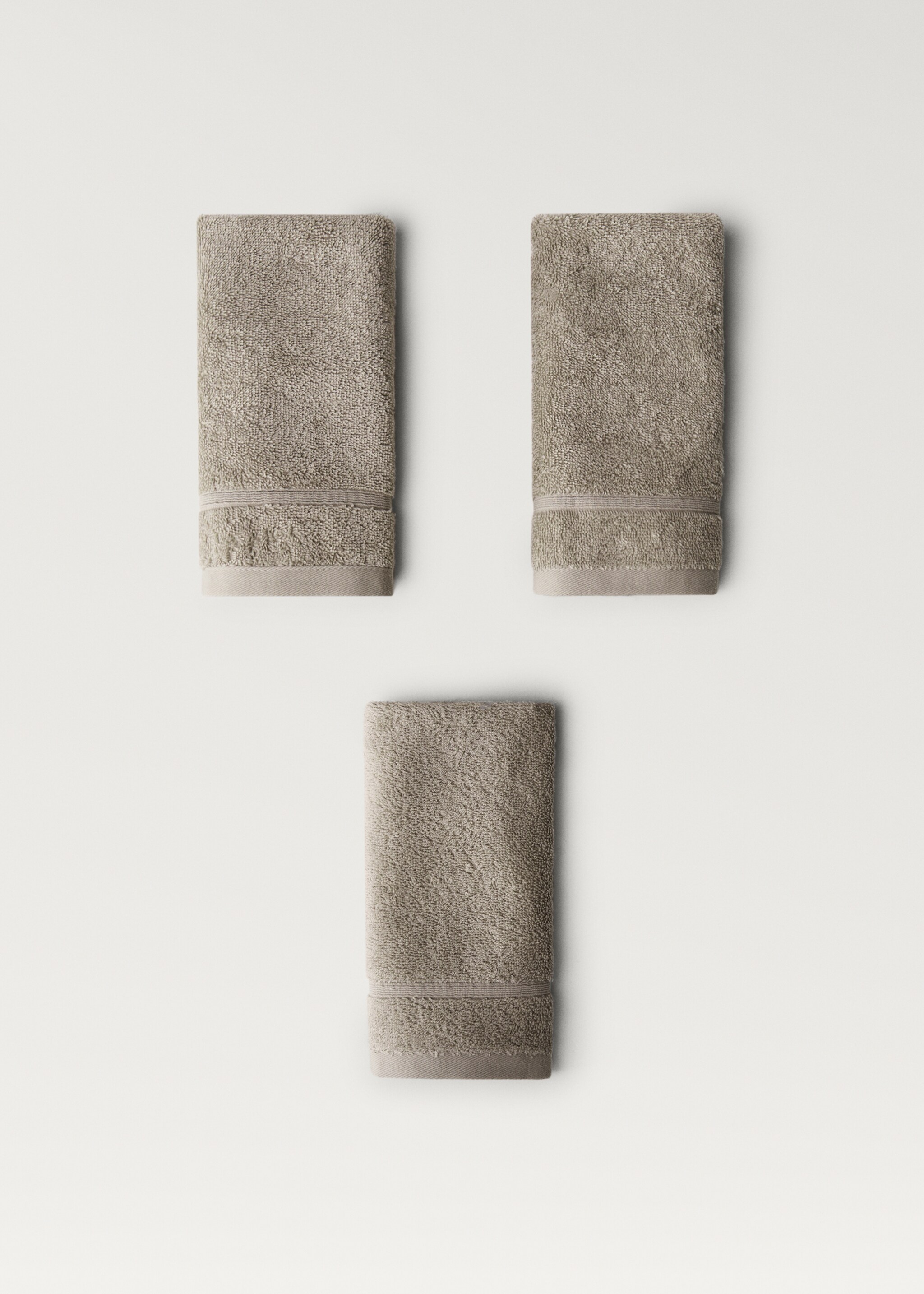 Pack of 3 cotton terry towels - Details of the article 1, Beige. Ref: 87063293-00.