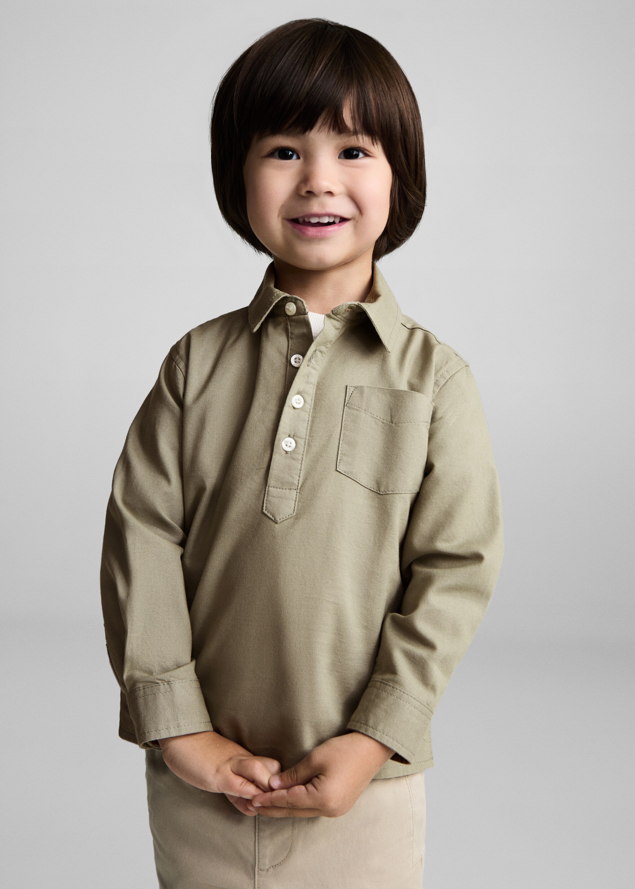 Camisa algodón estilo polo - Plano medio