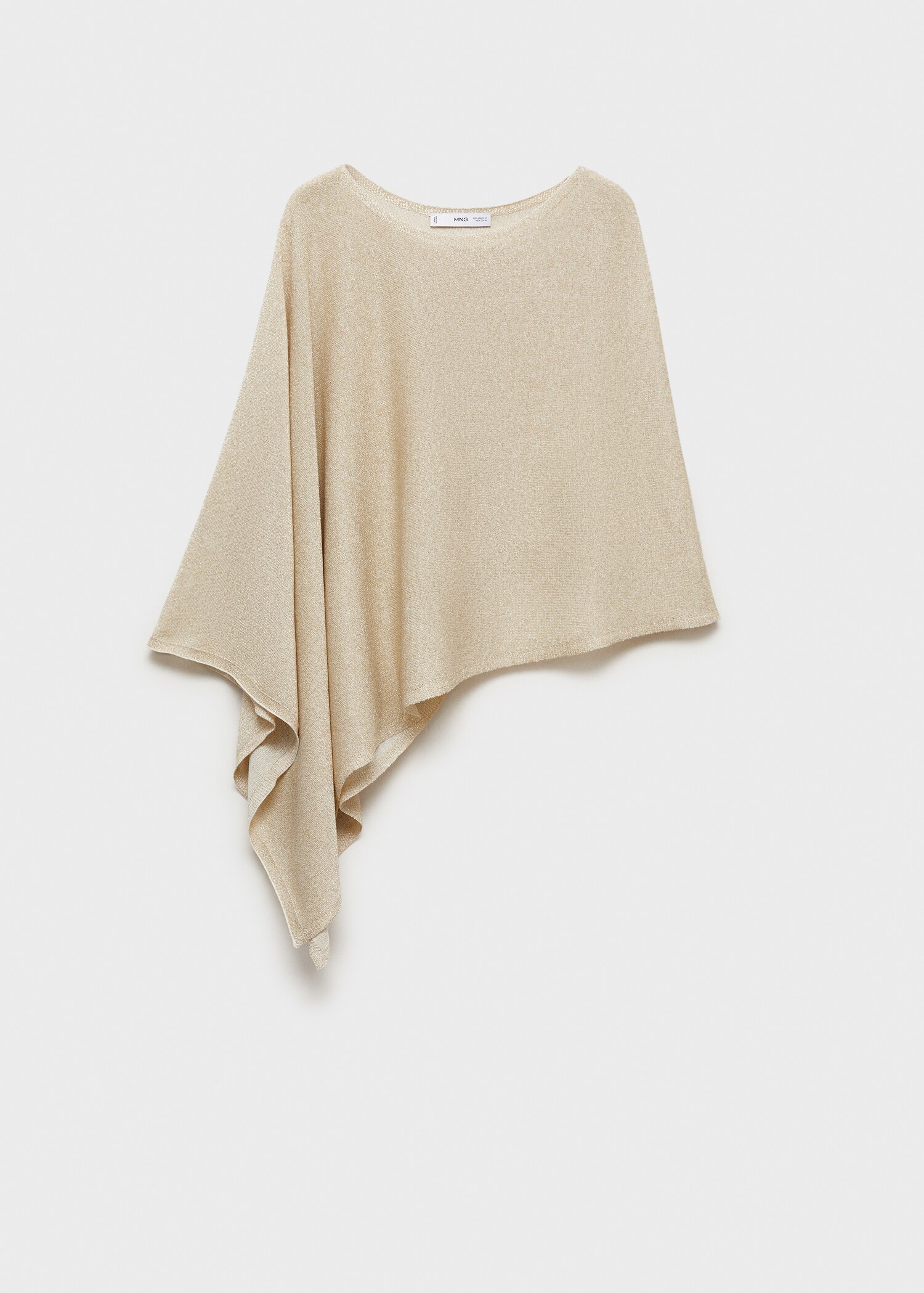 Asymmetrical lurex knitted cape - Article without model