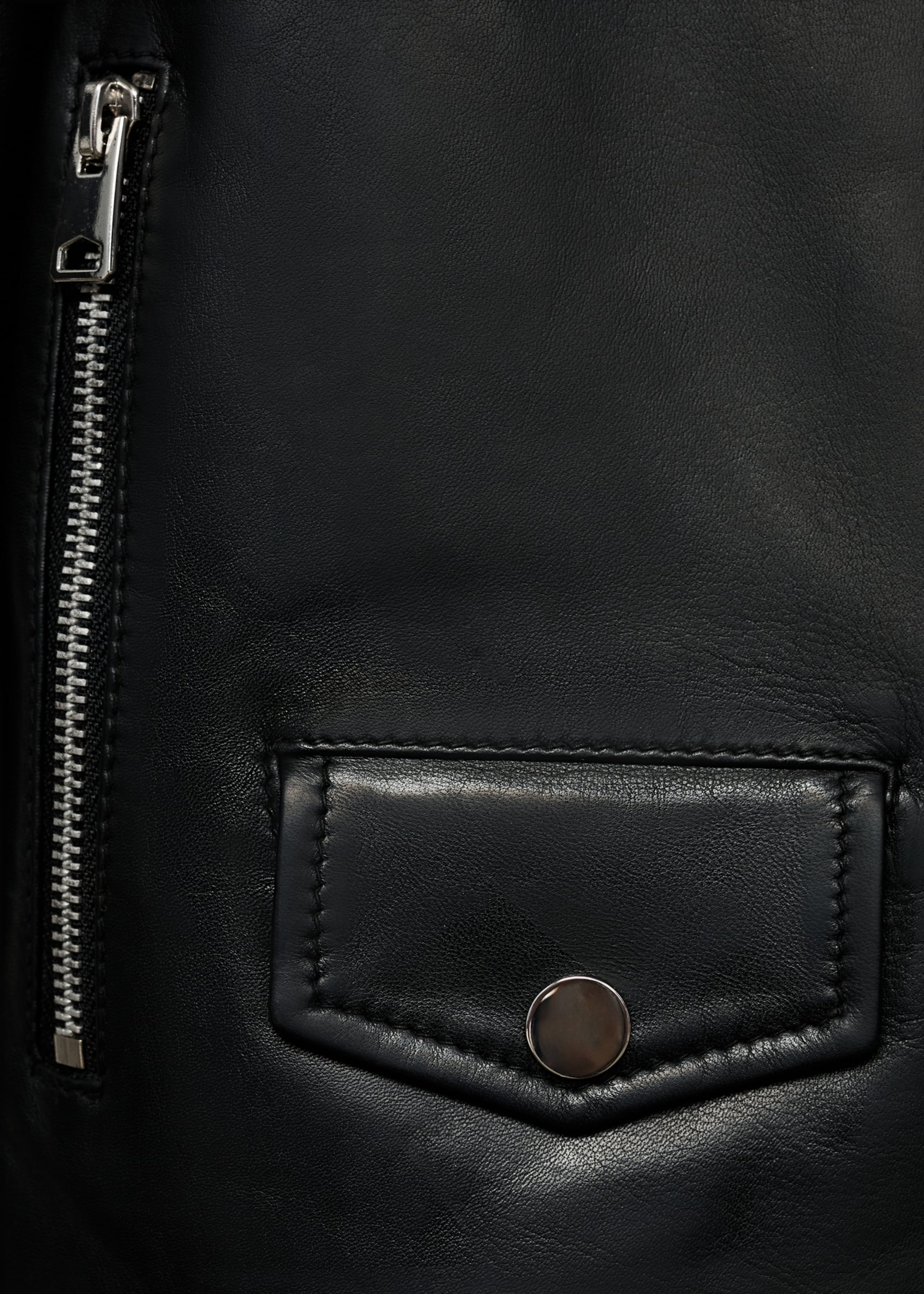 Leather biker jacket - Details of the article 0