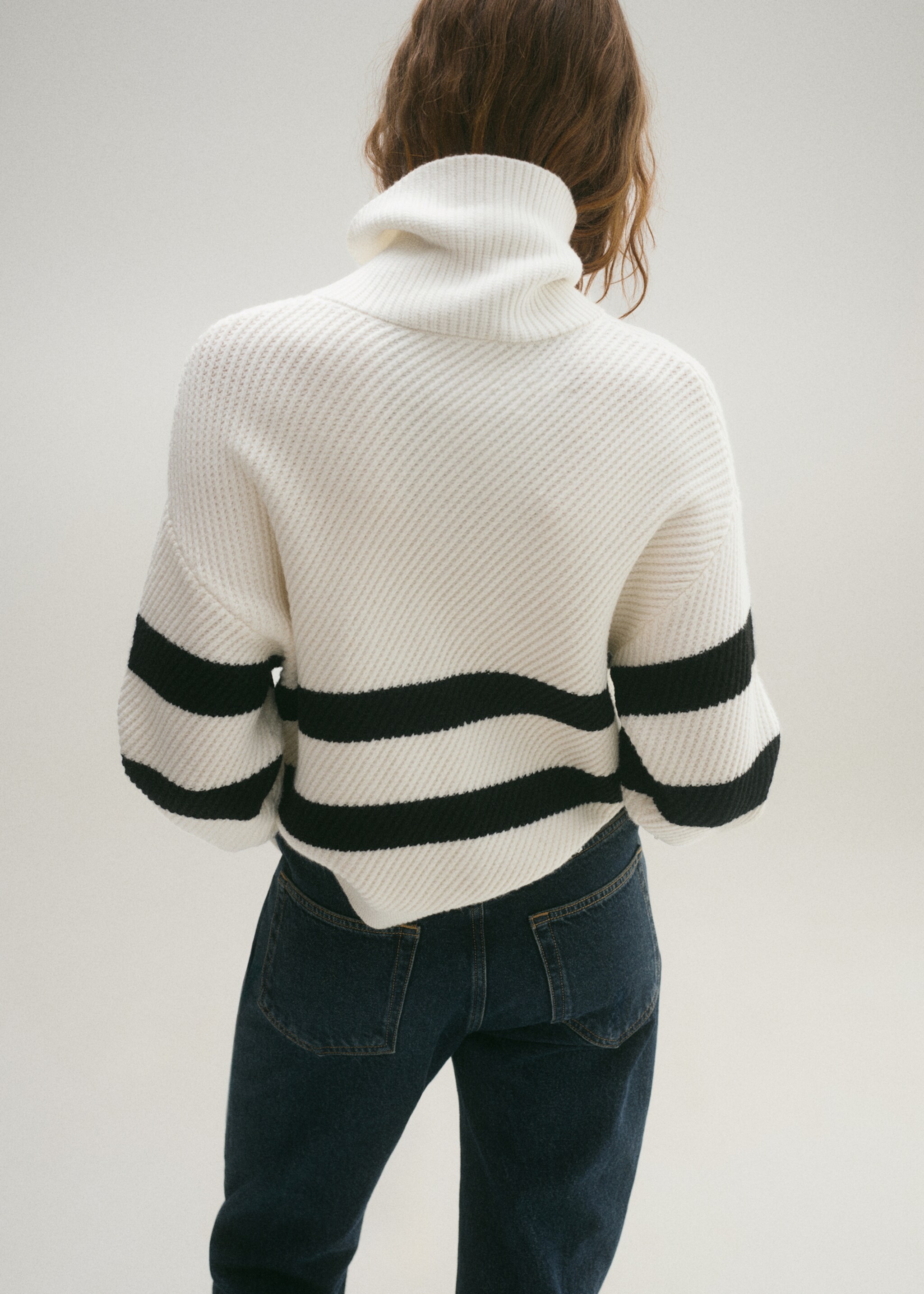 Striped ribbed-knit sweater - Reverse of the article