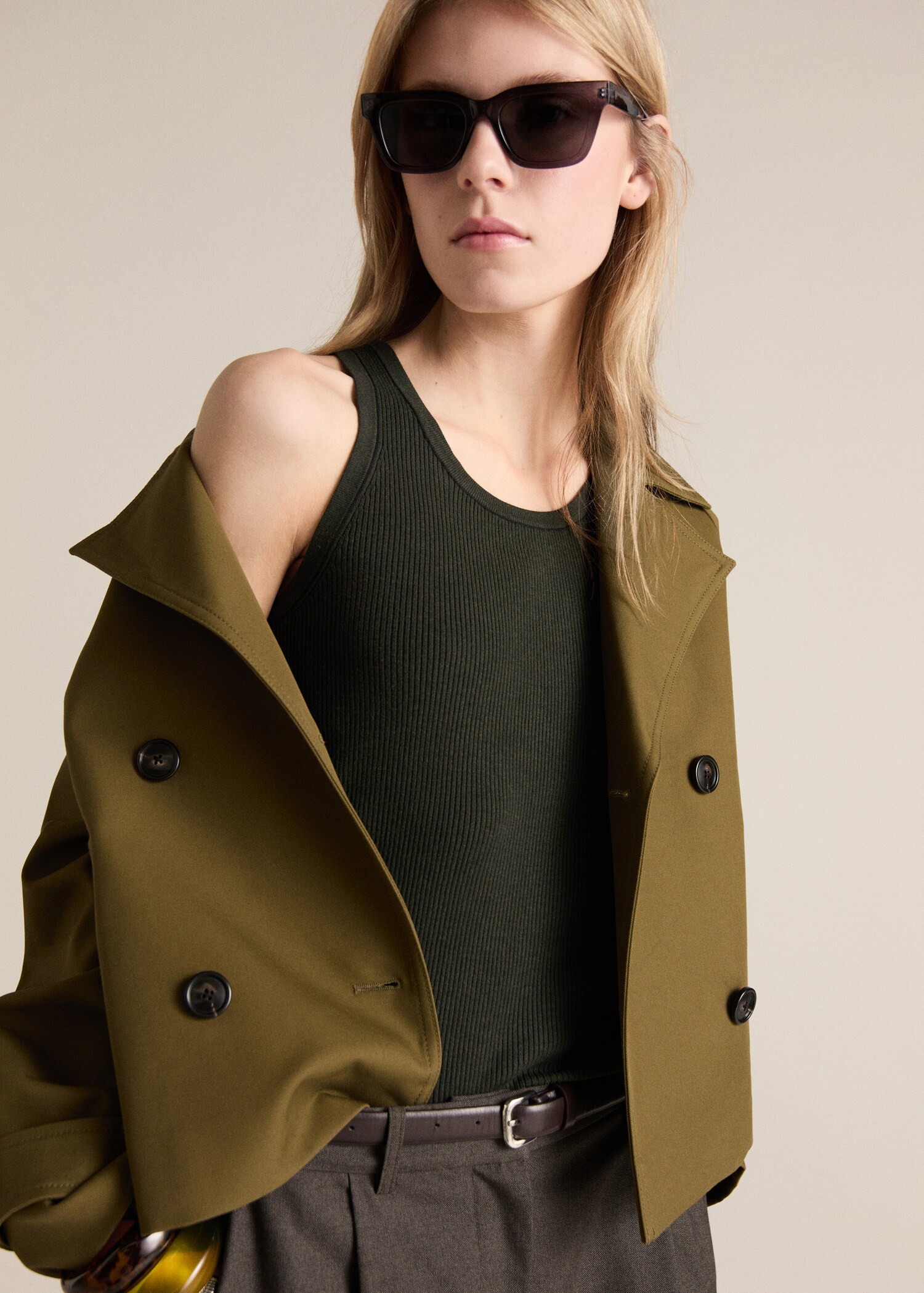 Ribbed top with contrasting trim - Medium plane