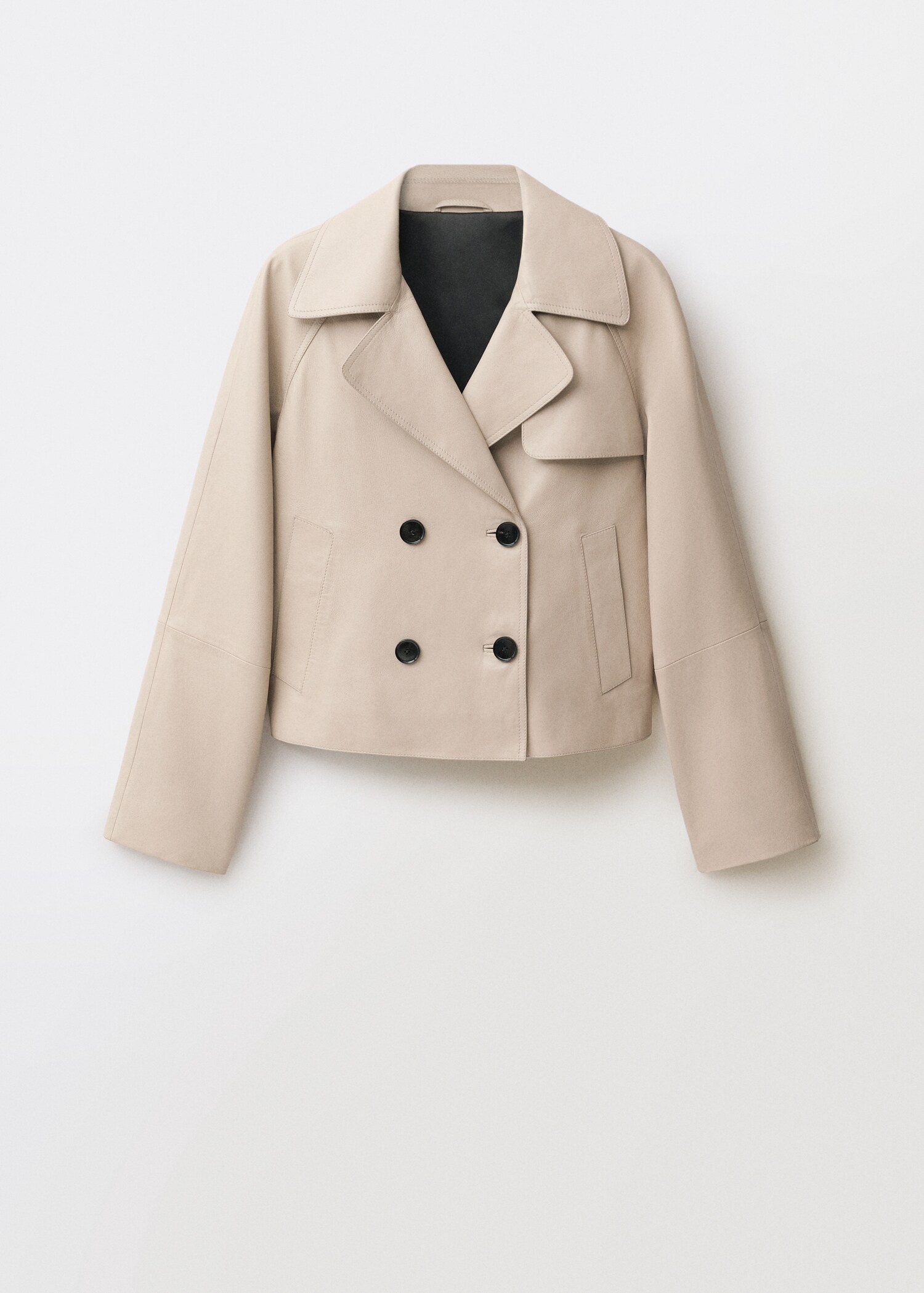 Cropped leather trench coat - Article without model