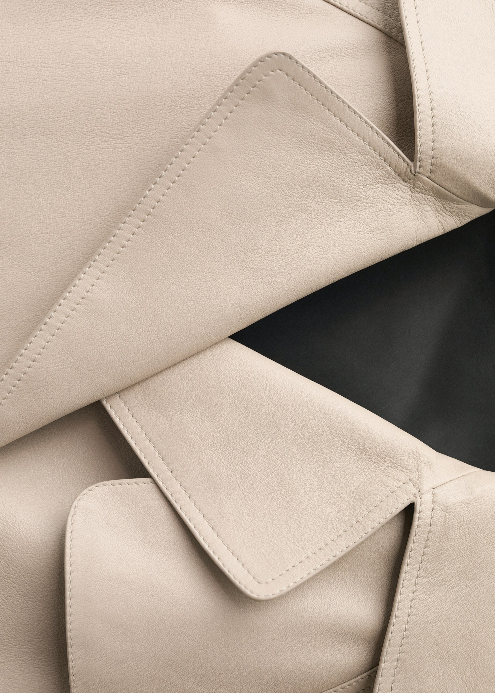 Trenci cropped din piele - Detaliu al articolului 0