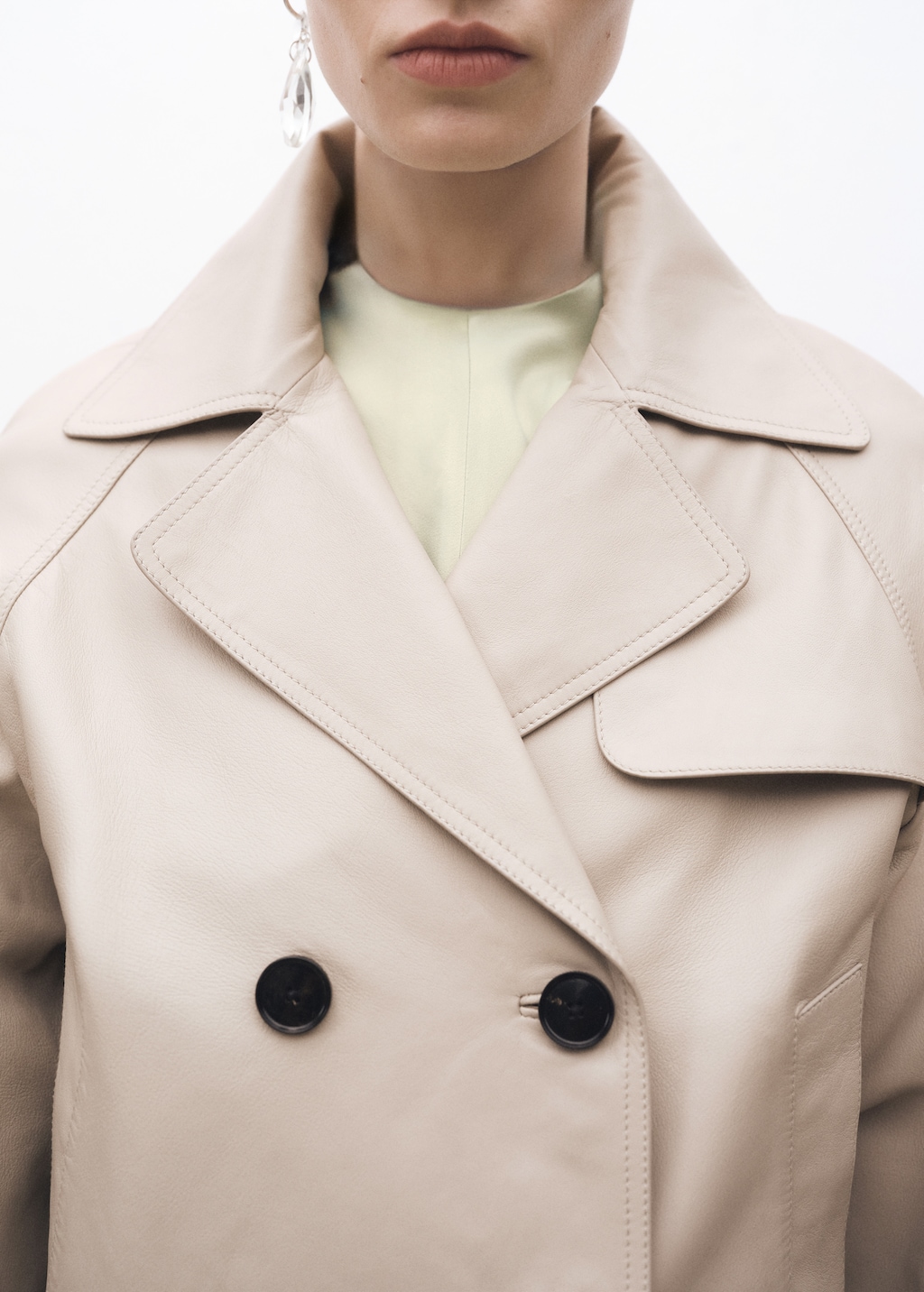 Cropped leather trench coat - Women | MANGO USA Cropped leather trench coat - Women | MANGO USA