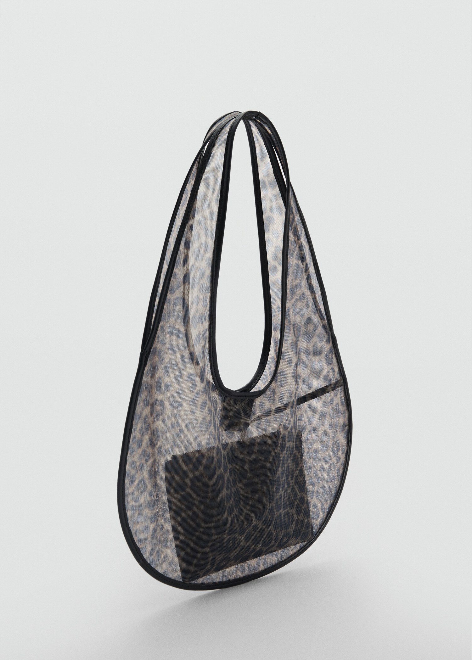 Semi-sheer leopard-print handbag - Medium plane