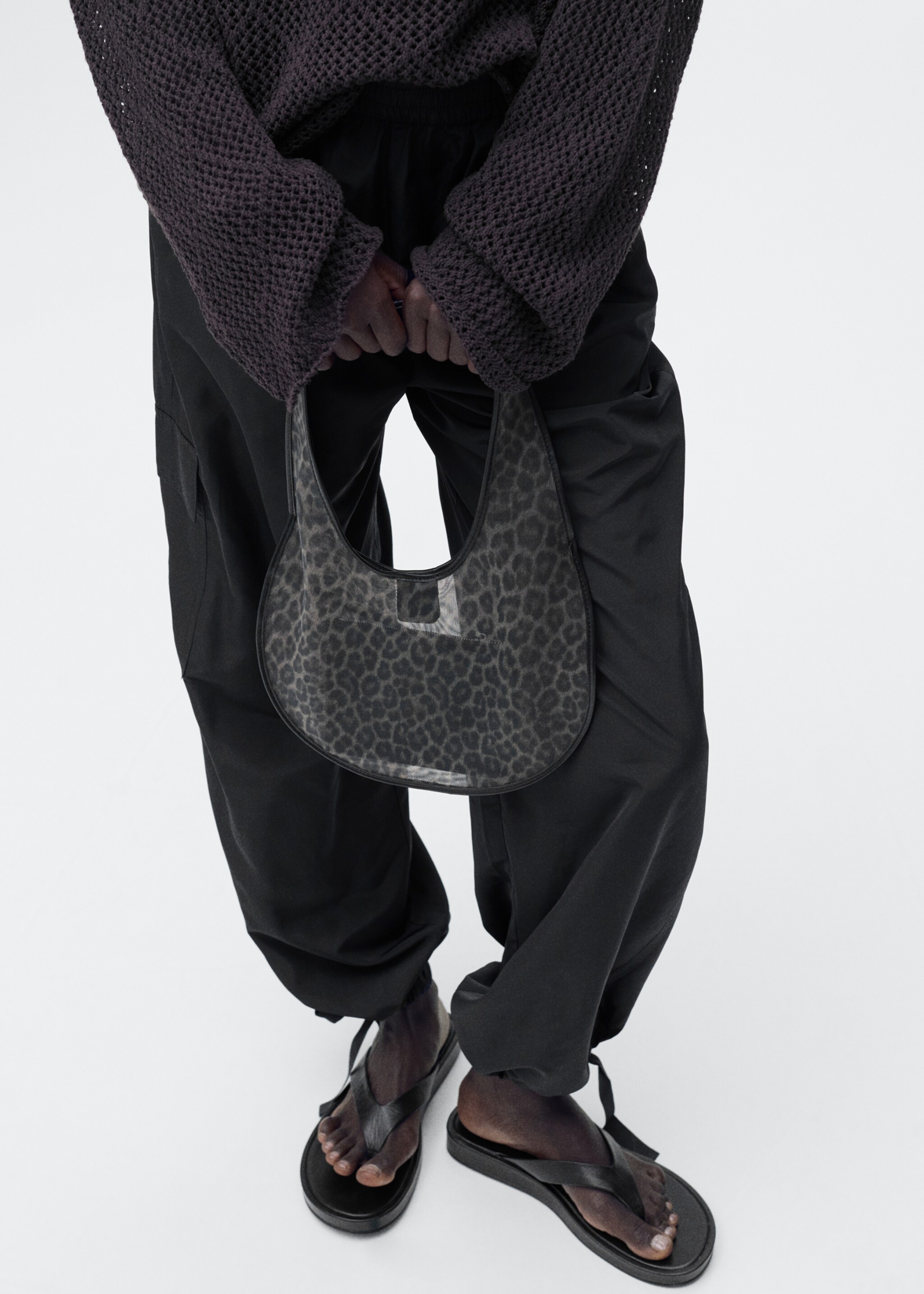Semi-transparent animal print handbag - Details of the article 9