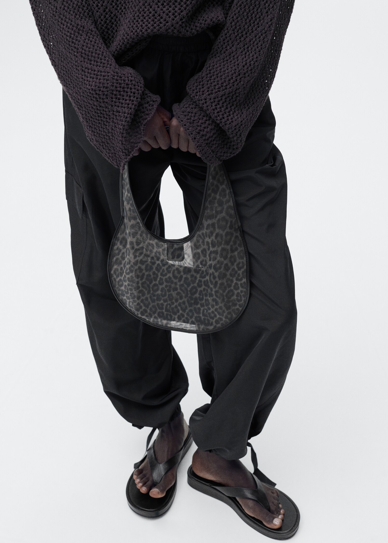 Semi-sheer leopard-print handbag - Details of the article 9