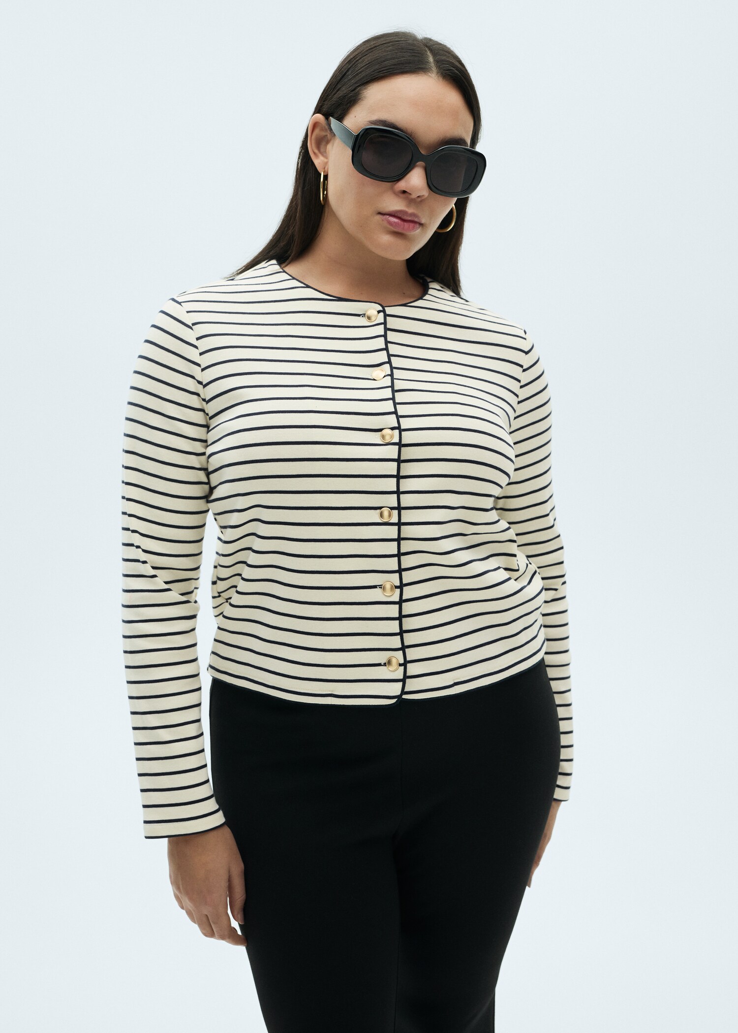 Stripped knit cardigan - Details of the article 5