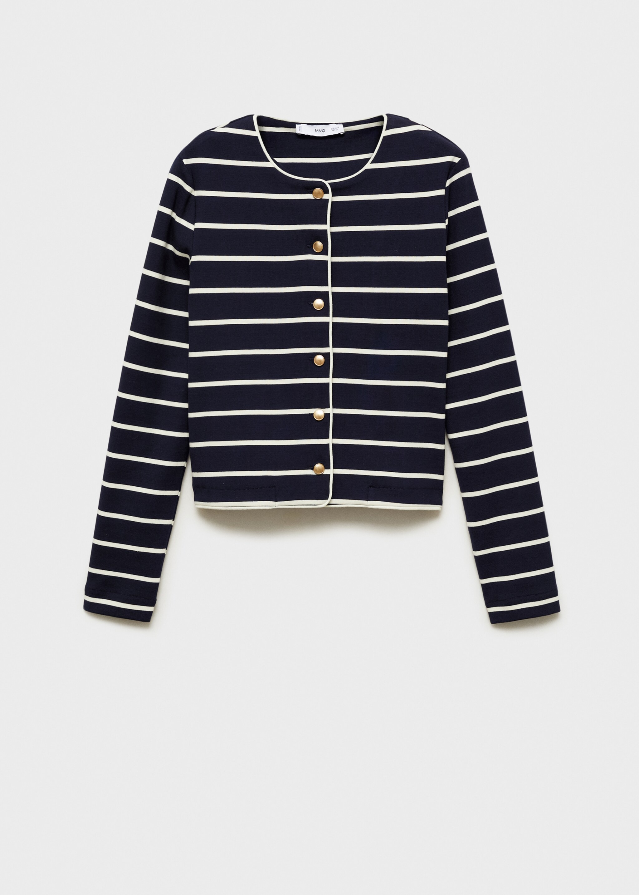 Cardigan de malha às riscas - Artigo sem modelo