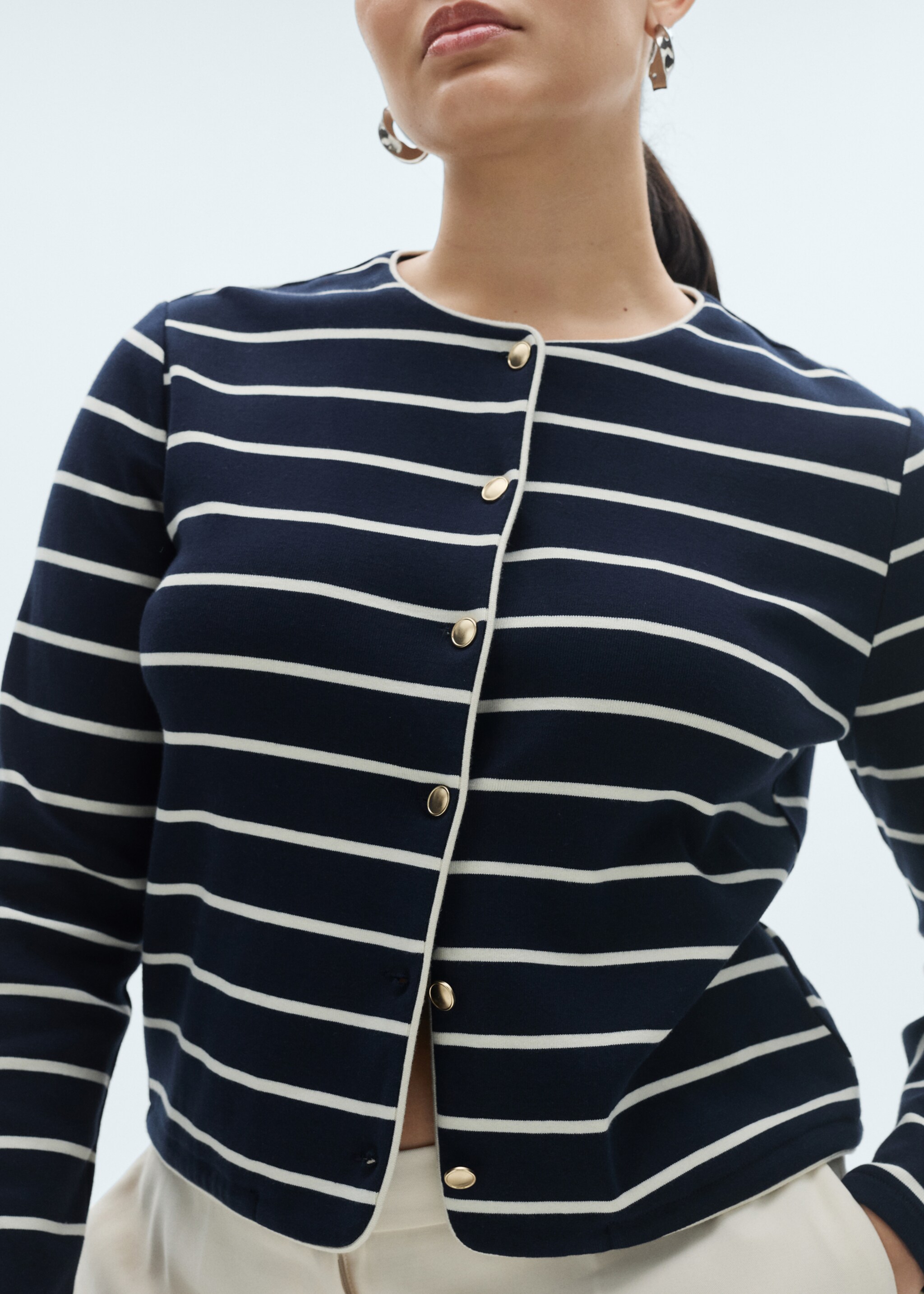 Cardigan de malha às riscas - Pormenor do artigo 5