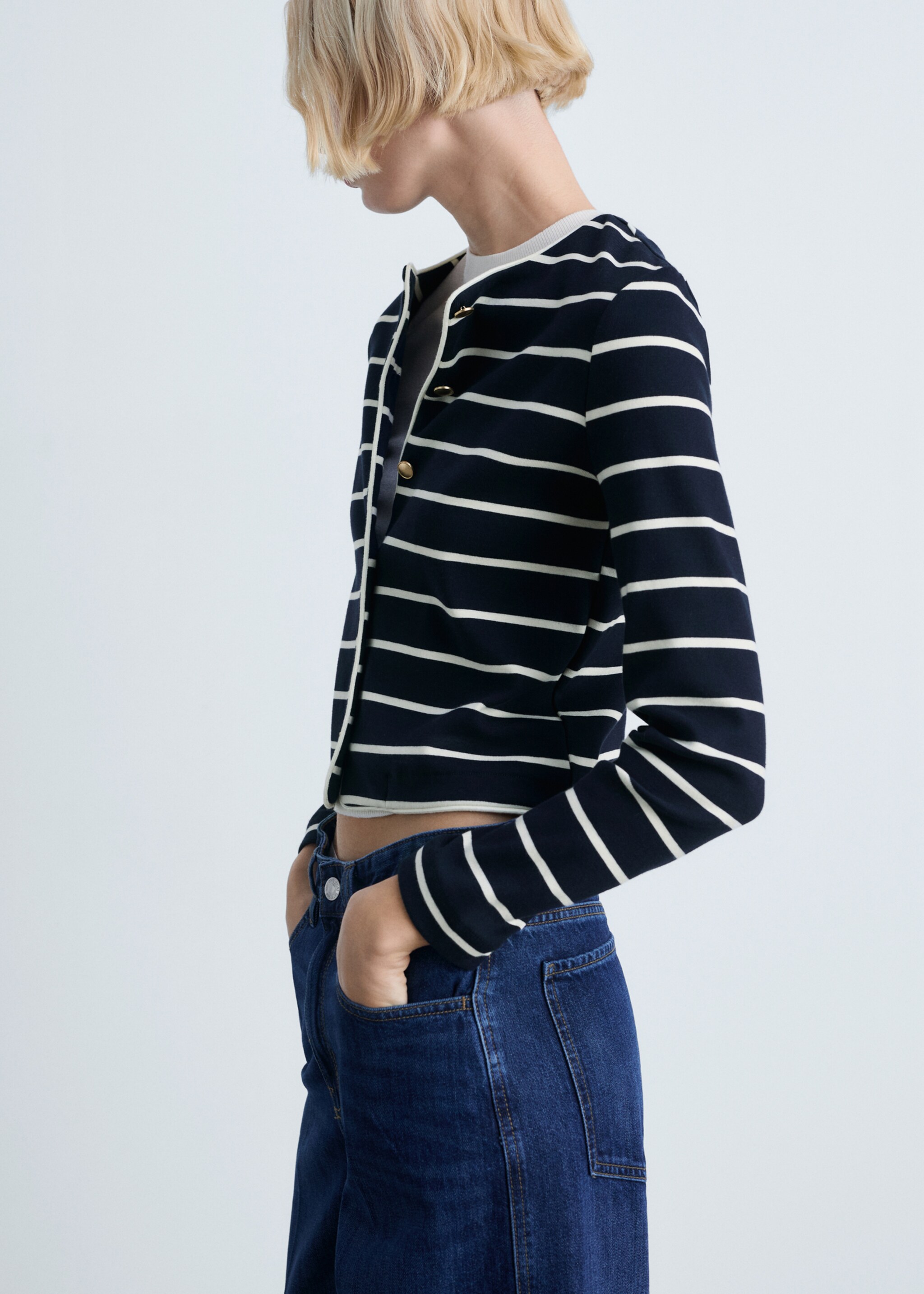 Cardigan de malha às riscas - Pormenor do artigo 6