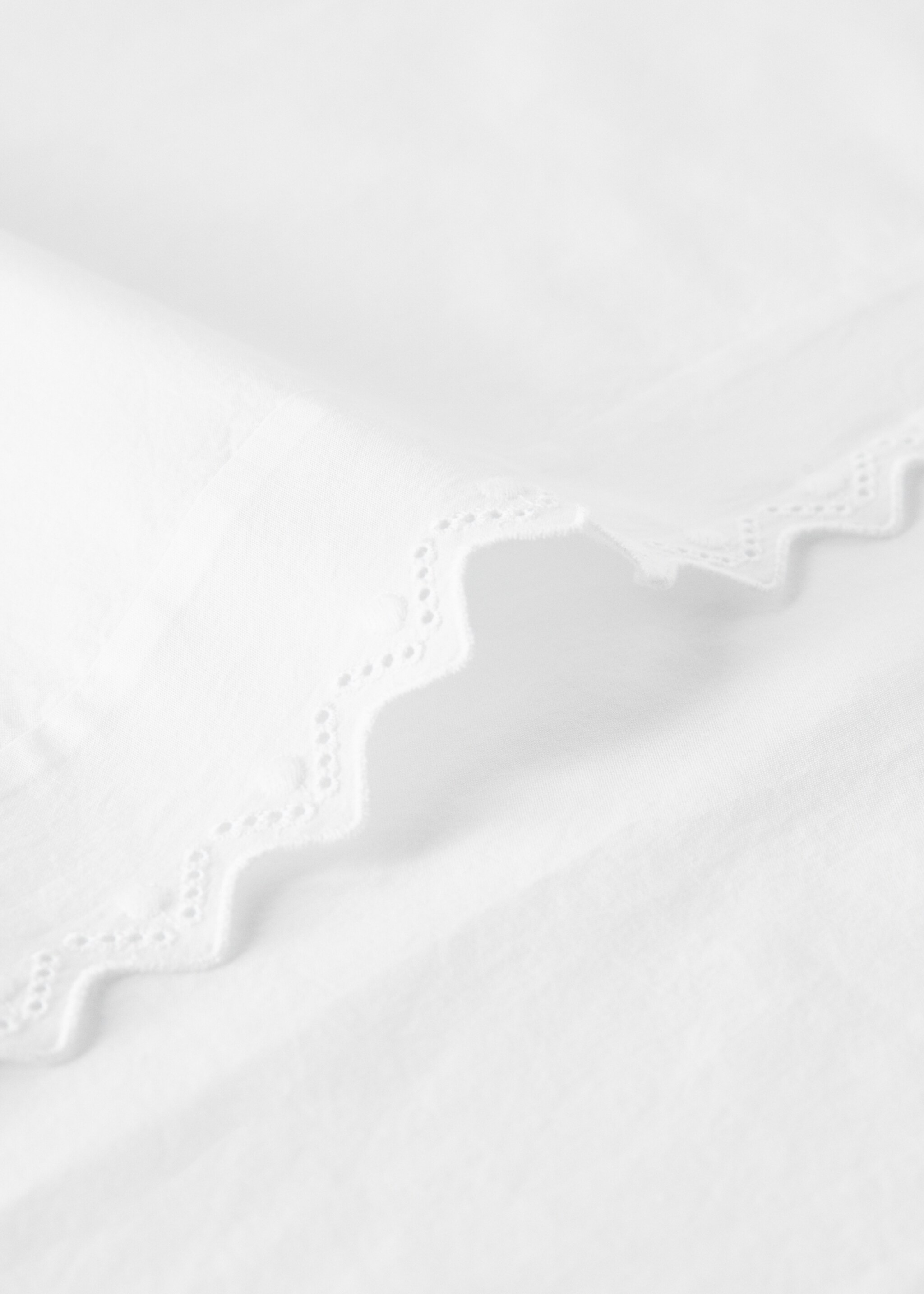 Set van dekbedovertrek en kussen voor wieg met volant - Detail van het artikel 1, Wit. Ref: 87064095-00.