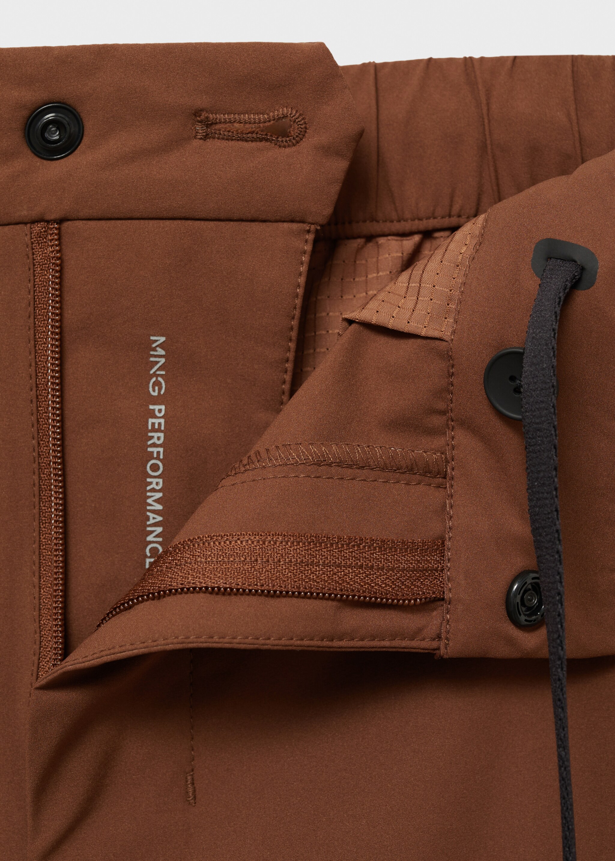 Stretch fabric slim-fit trousers with drawstring - Details of the article 8