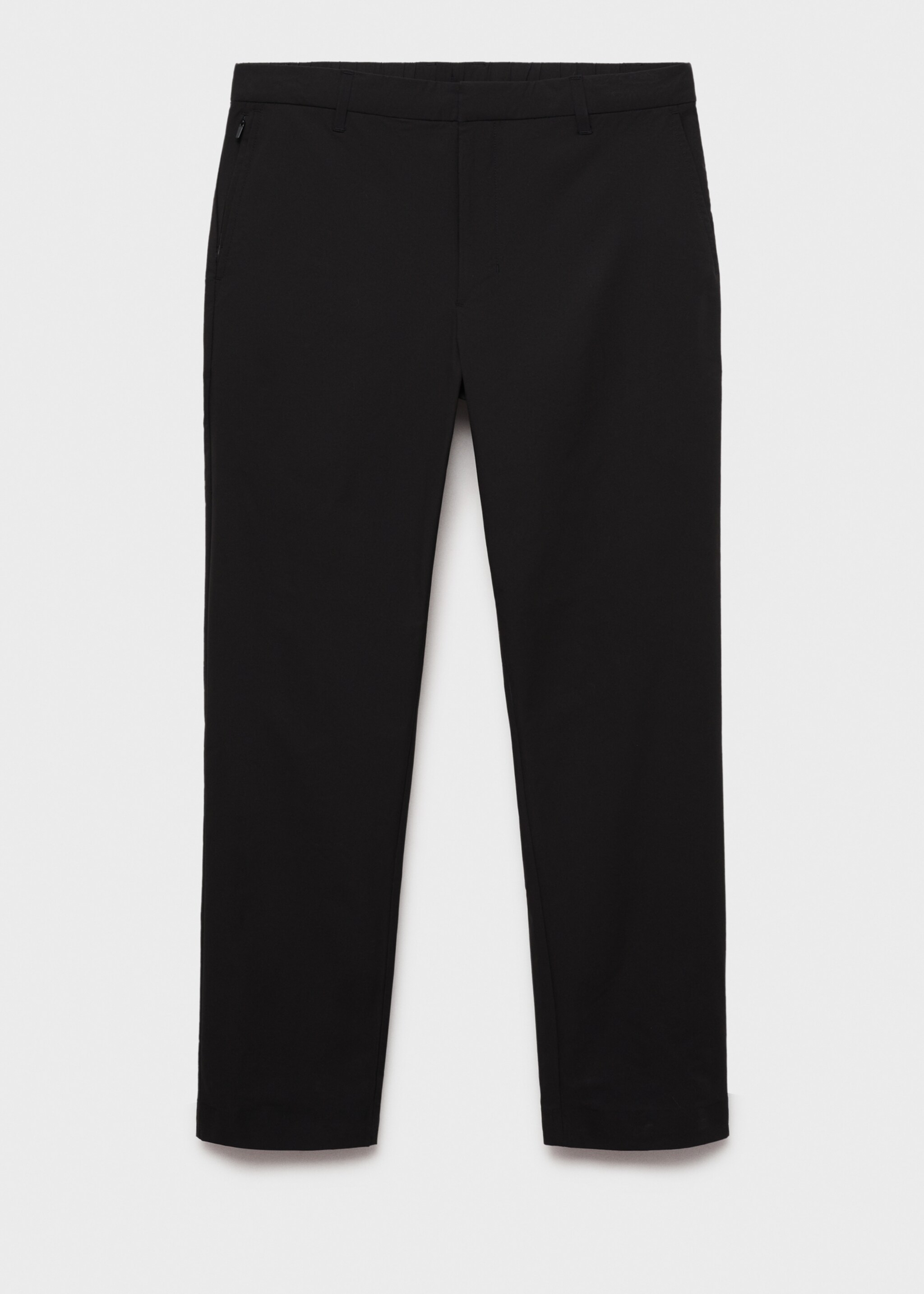 Stretch fabric slim-fit trousers with drawstring - Article without model