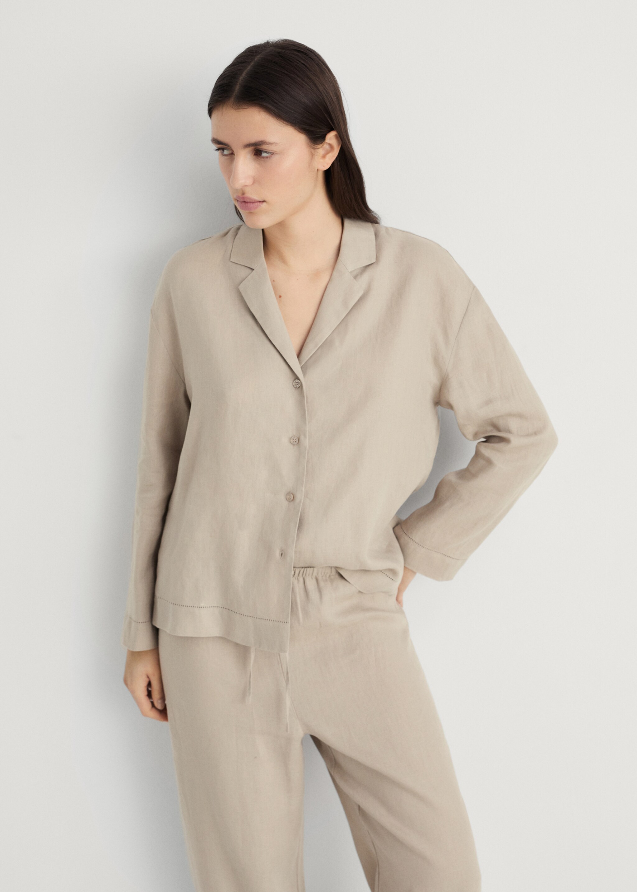 Linen-blend shirt - Medium plane
