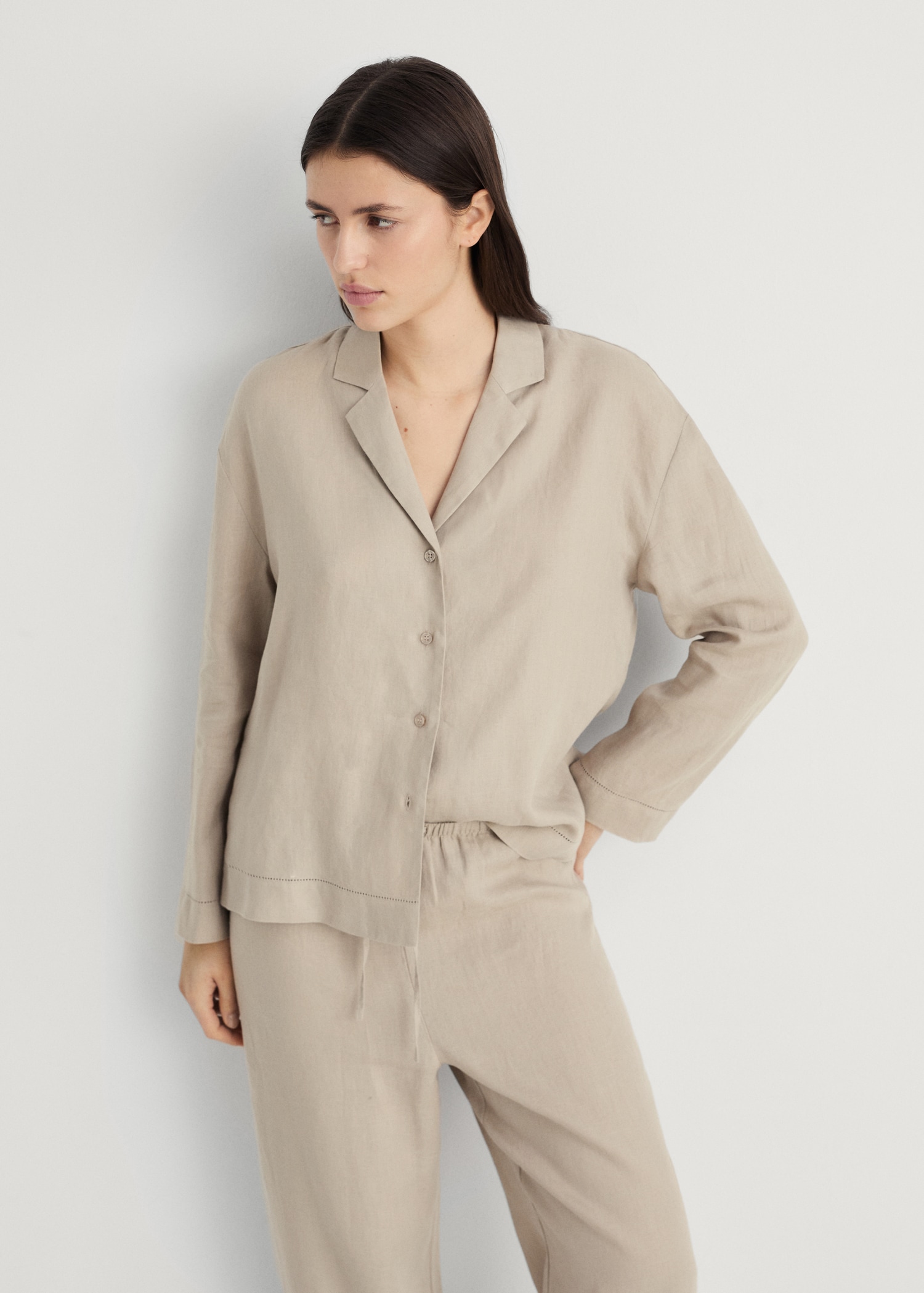 Linen-blend shirt - Medium plane