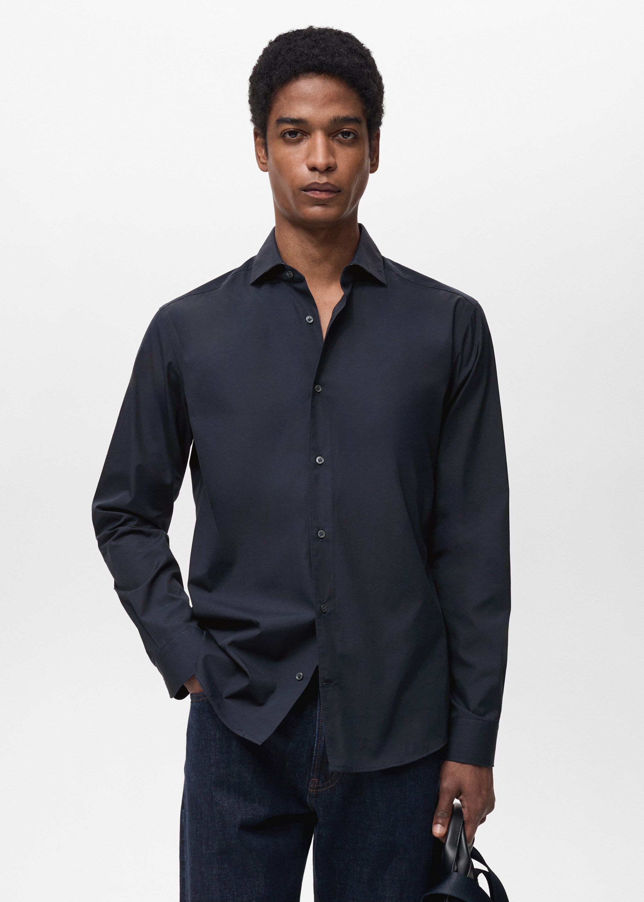Camisa regular 100% algodón - Plano medio