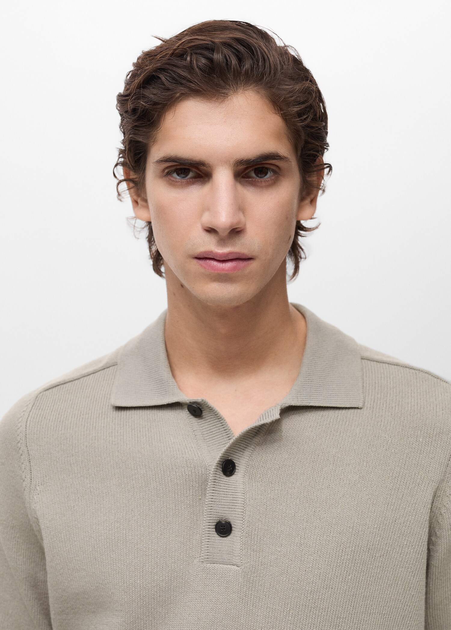 Cotton knitted polo shirt - Details of the article 1