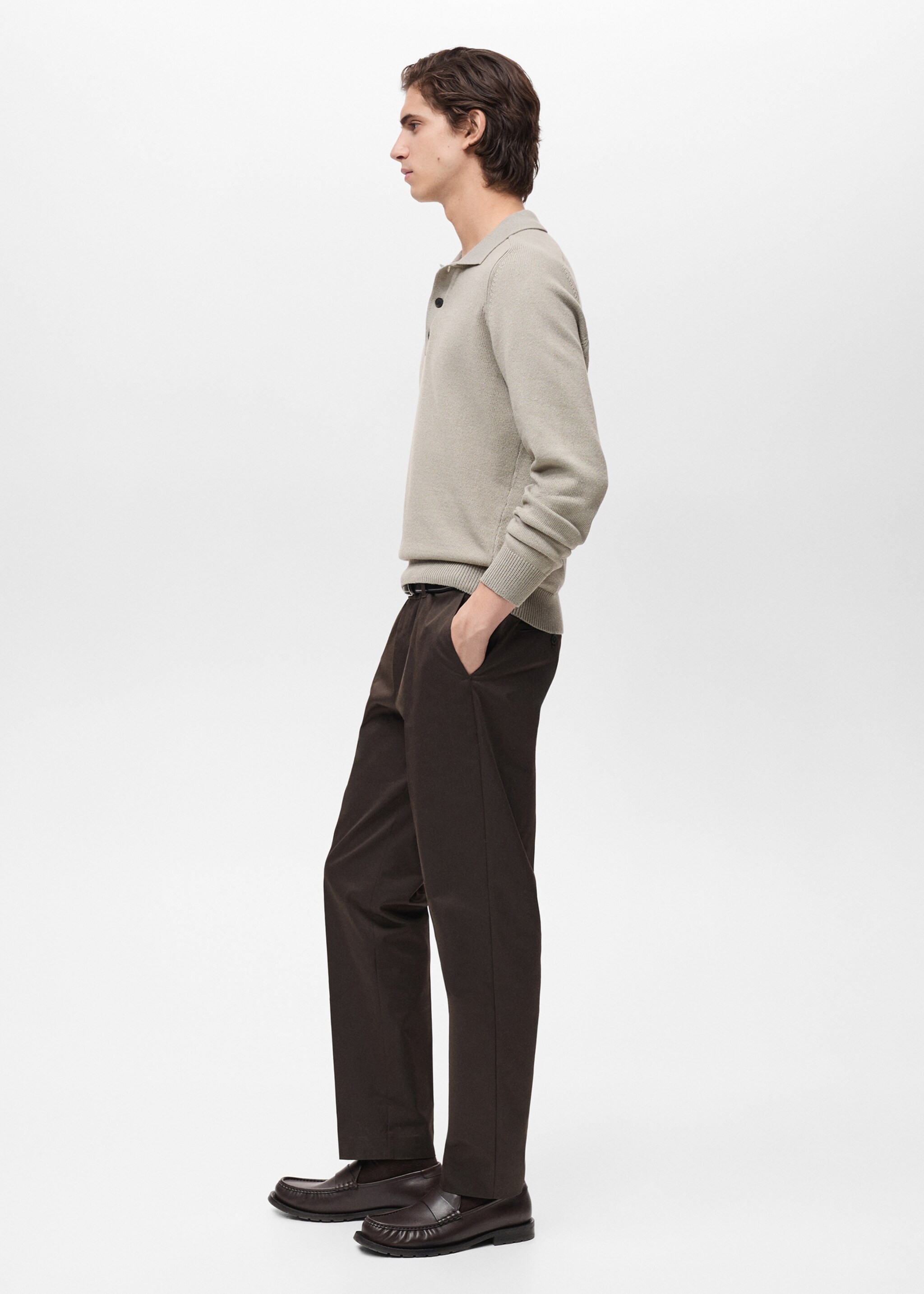 Cotton knitted polo shirt - Details of the article 2