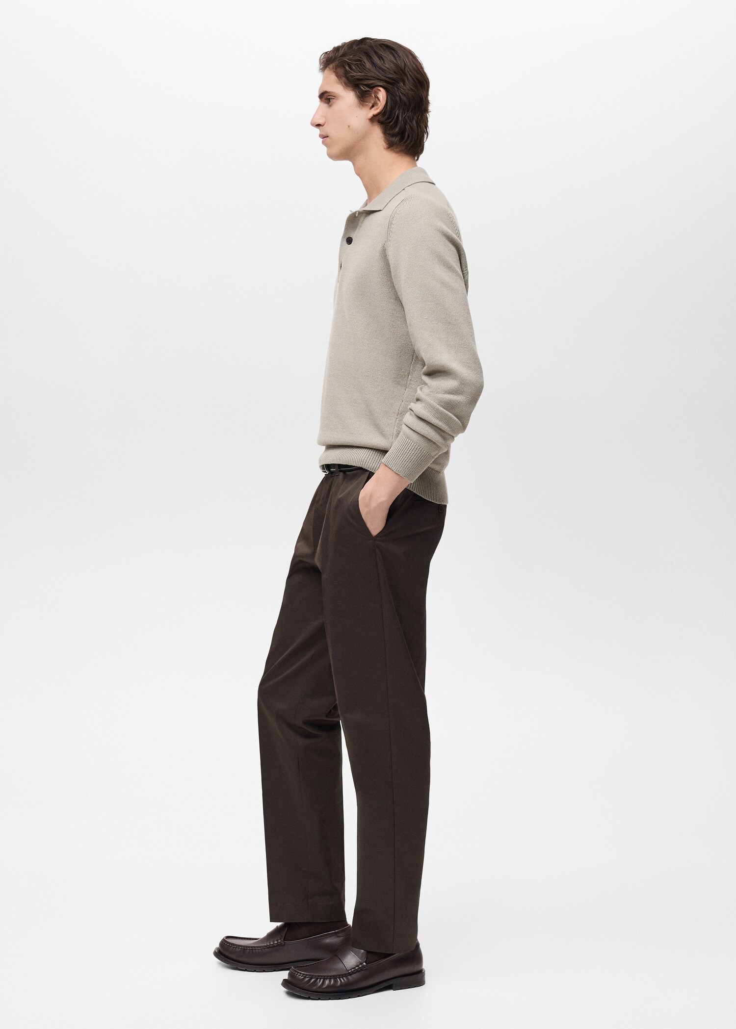 Cotton knitted polo shirt - Details of the article 2