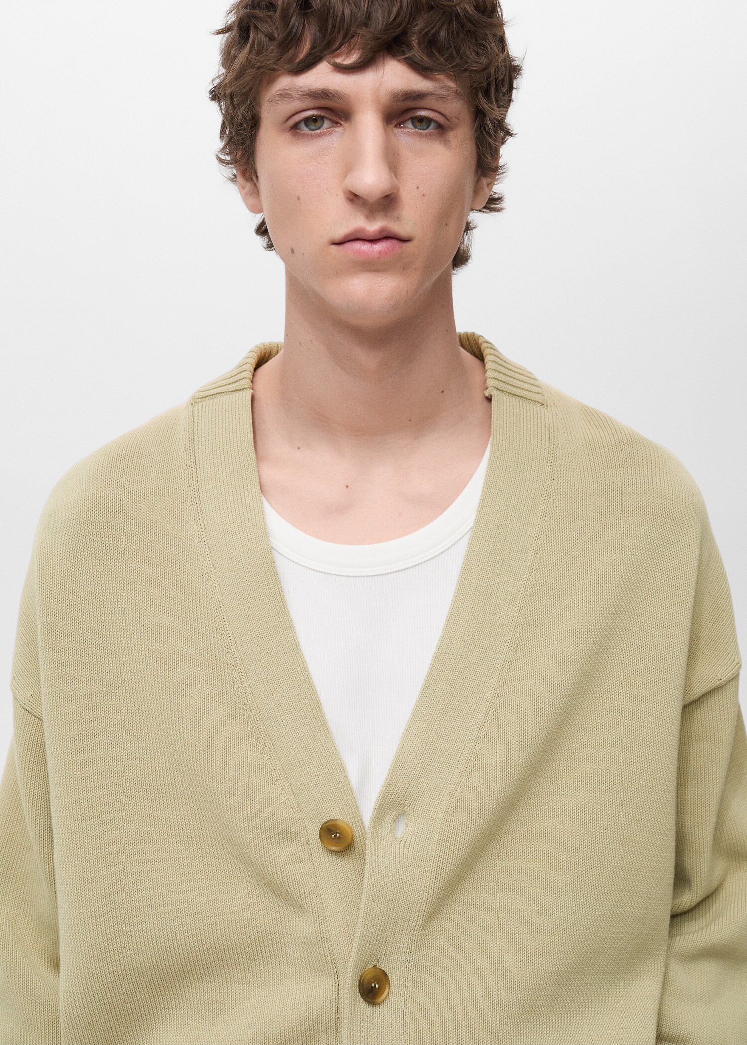 Knitted cotton cardigan with buttons - Деталь изделия 1