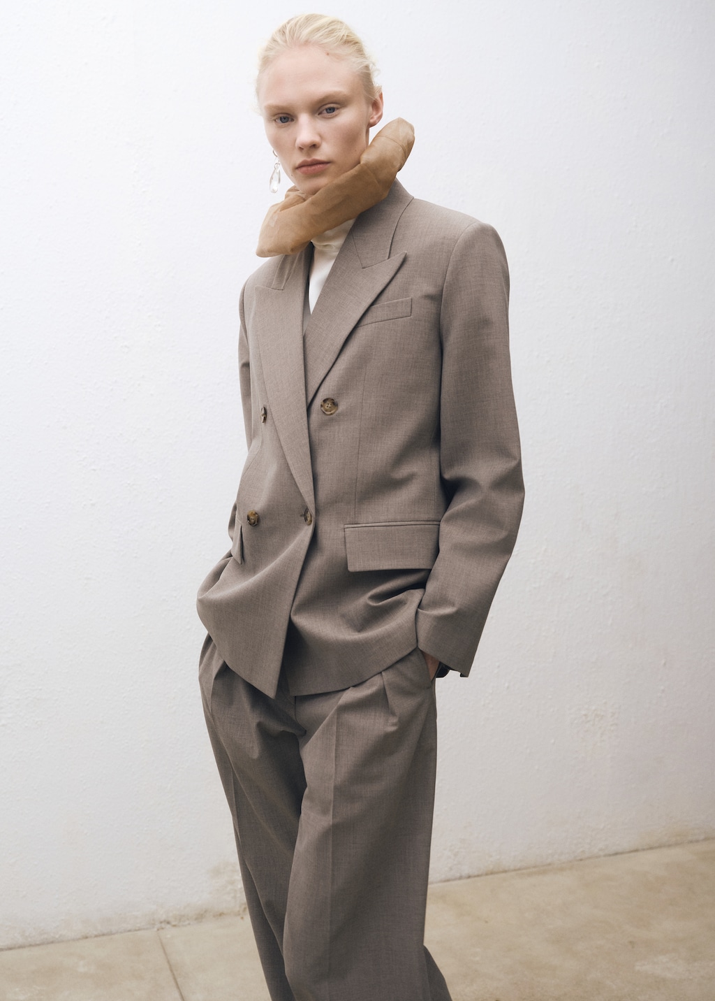 Mango Wool-blend suit blazer