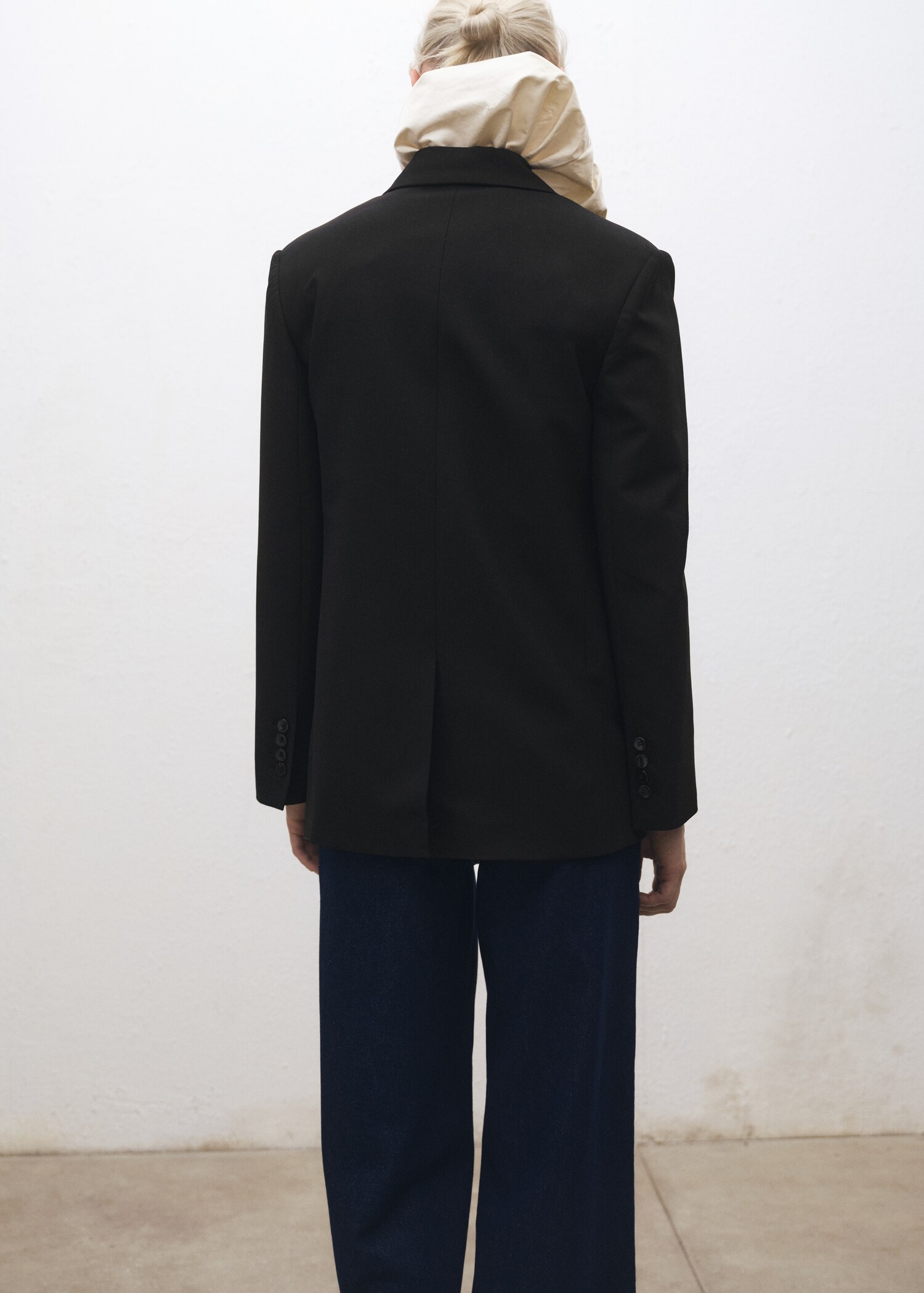 Yün karışımlı blazer ceket - Ürünün arkası
