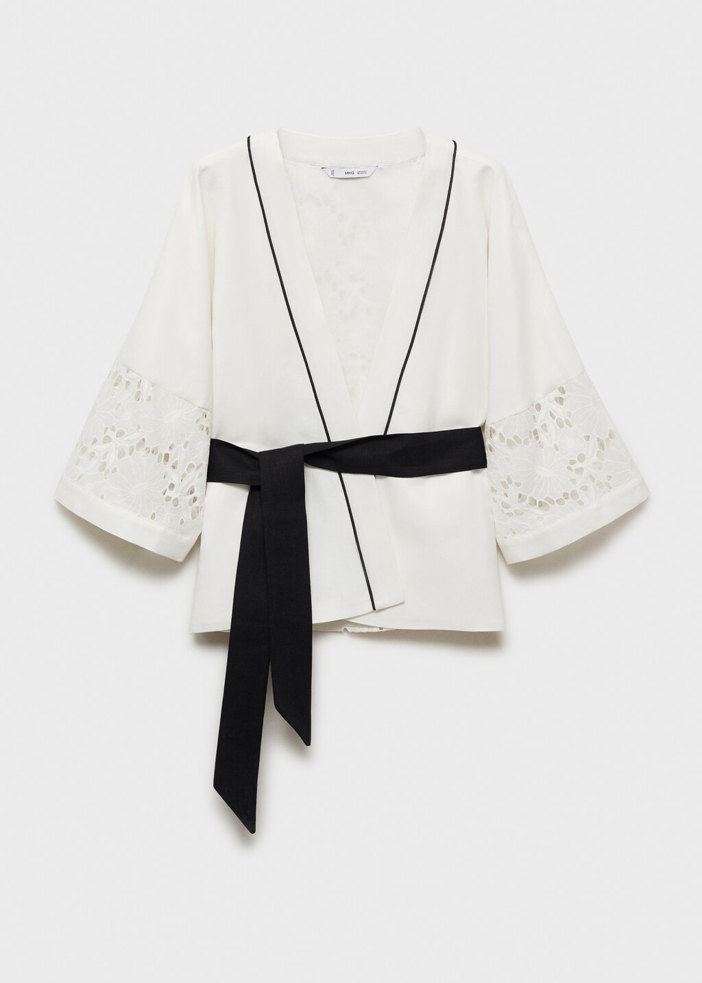 Linen-blend caftan with openwork details - Women | MANGO USA Linen-blend caftan with openwork details - Women | MANGO USA