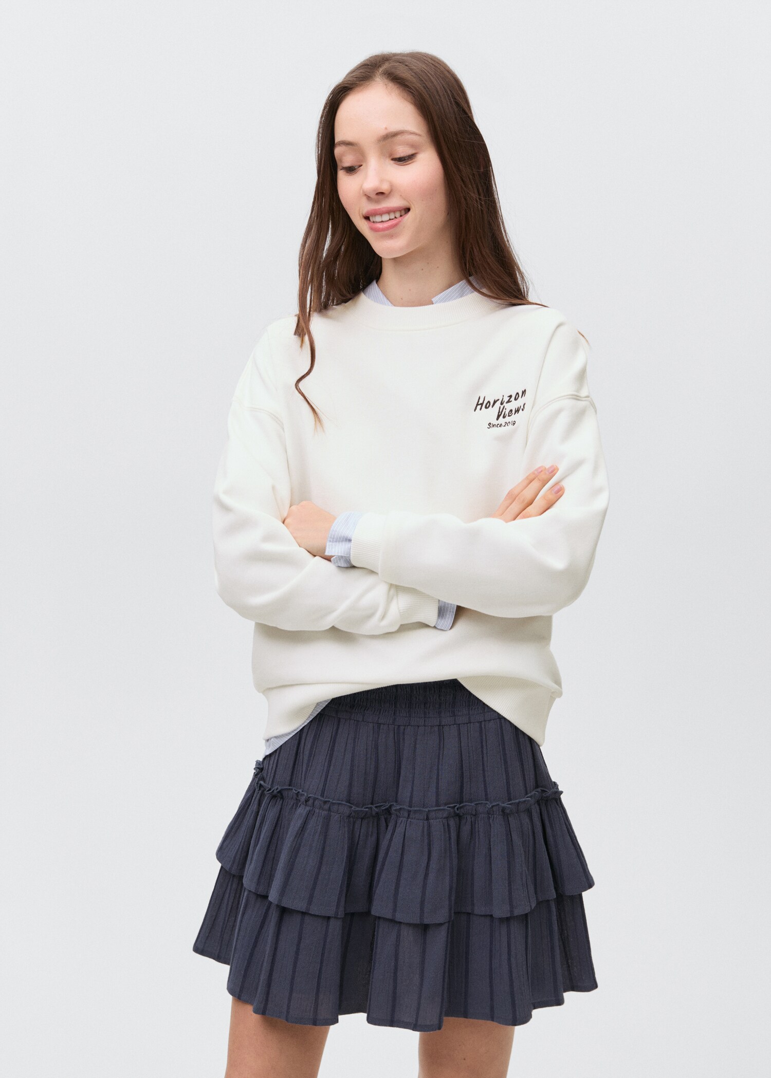 Sudadera algodón estampada - Plano medio