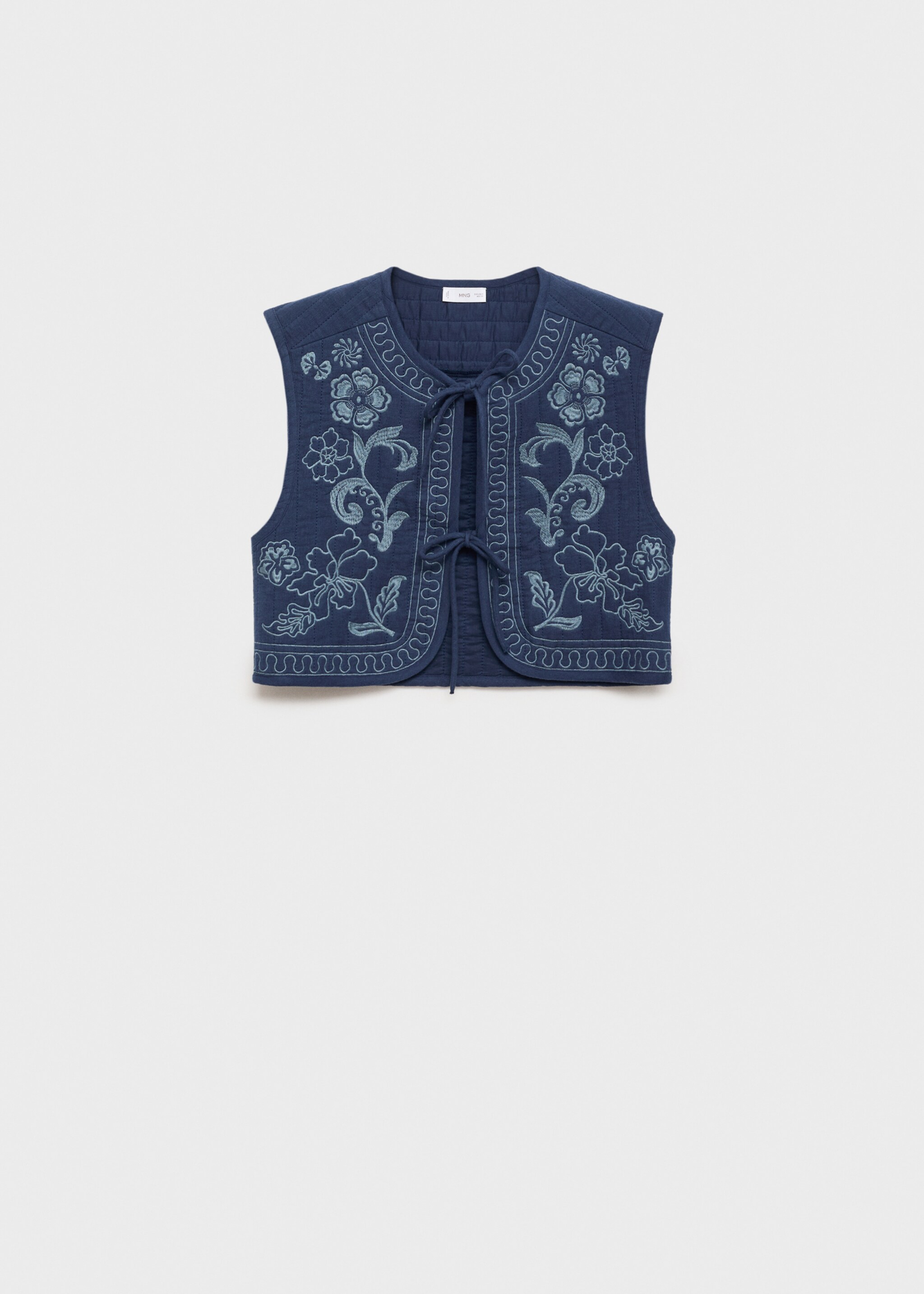 Embroidered cotton gilet - Article without model