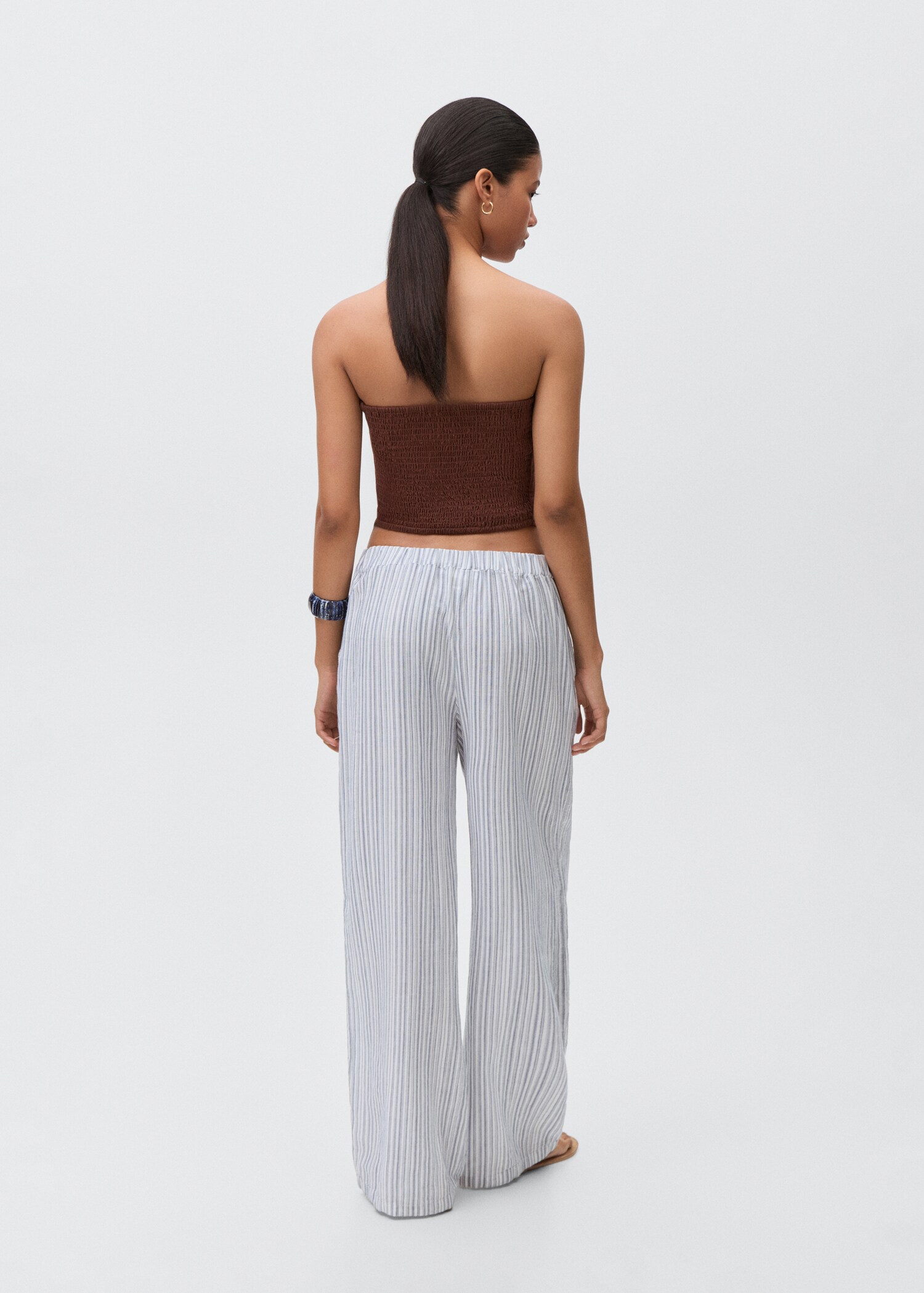 Striped cotton trousers - Reverse of the article