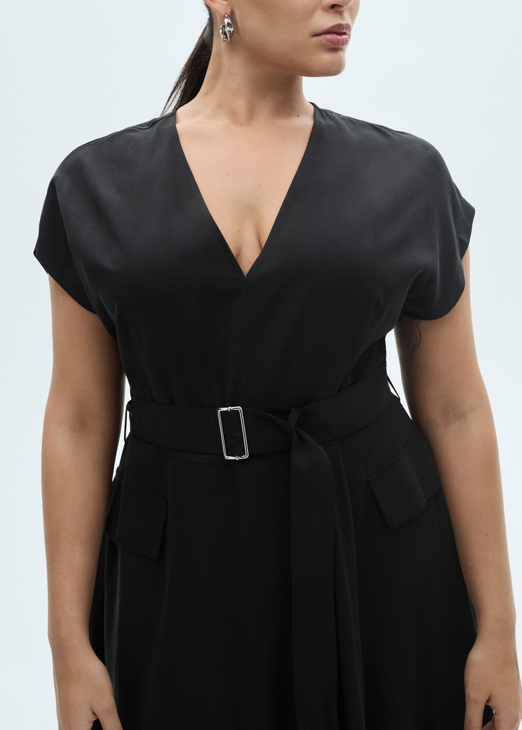 ワンピース ETMON 2Way Sleeve Belted Dress, Black Katana Performance Belted Sleeveless Dress | Timeless