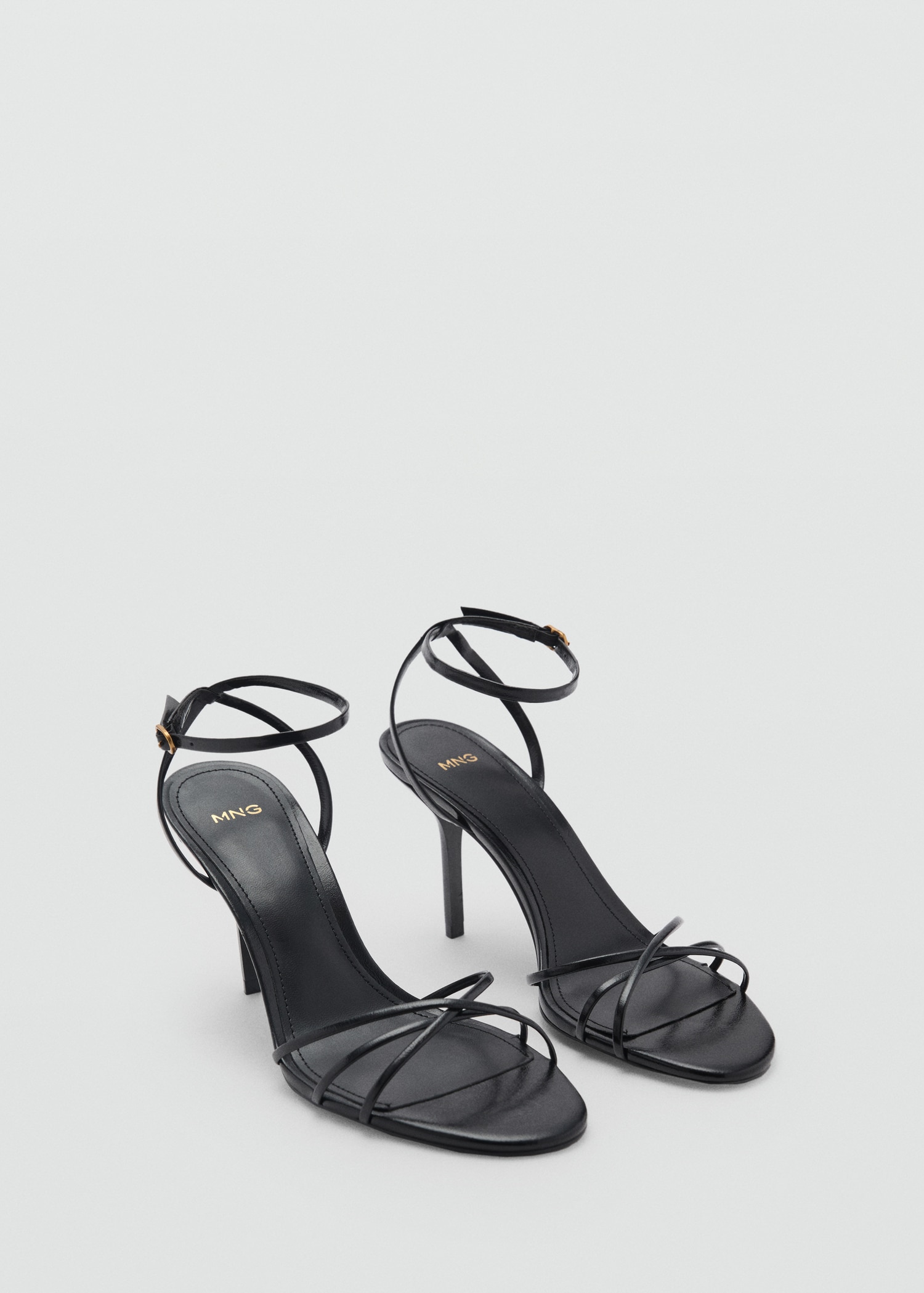 Sandalias Tiras Sandalias Negras Mango Strappy Sandalias Mango