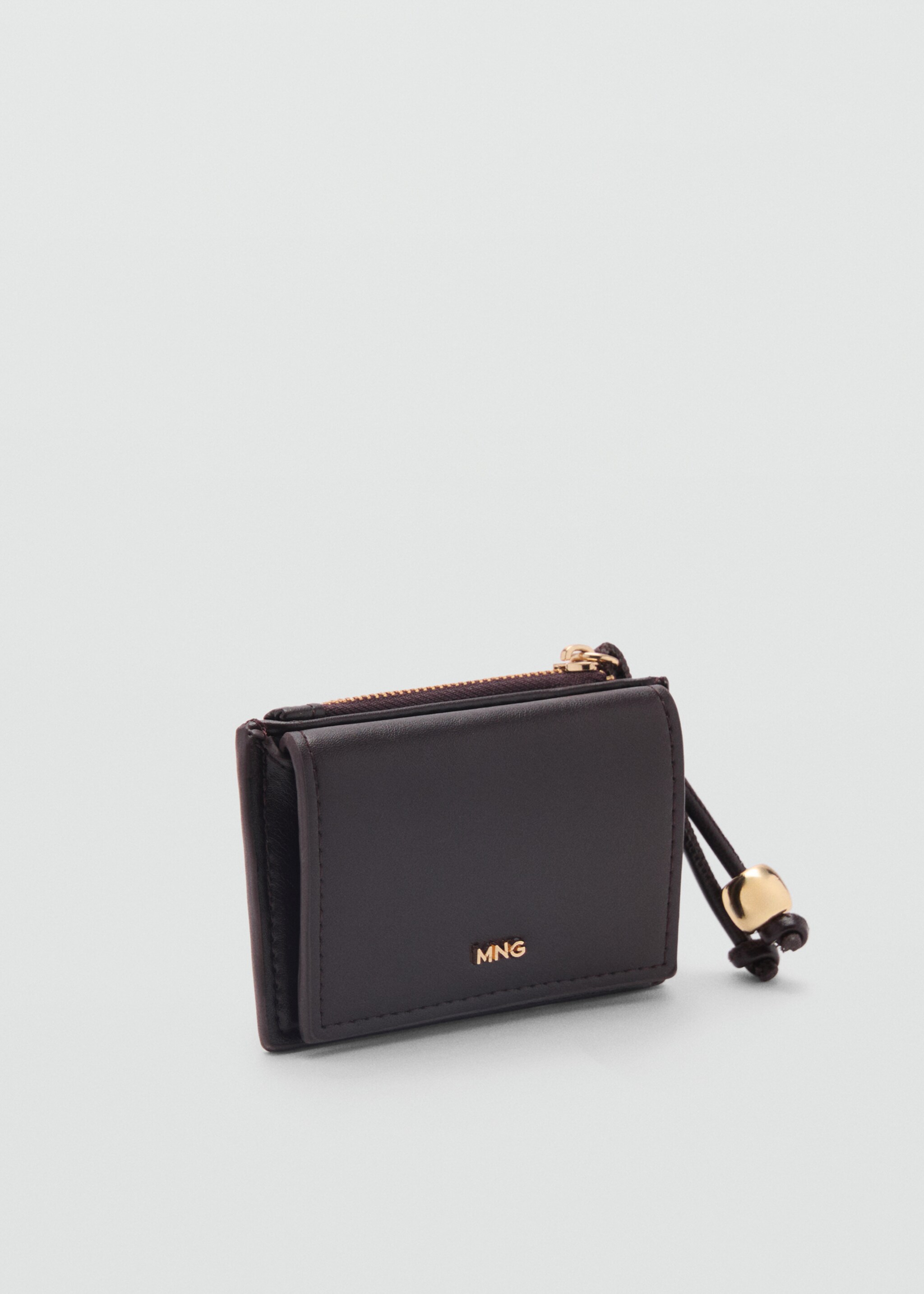 Leather-effect purse with bead detail - Medium plane