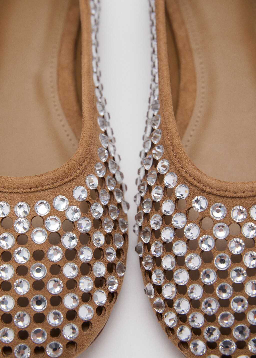 Rhinestone die-cut ballet flats